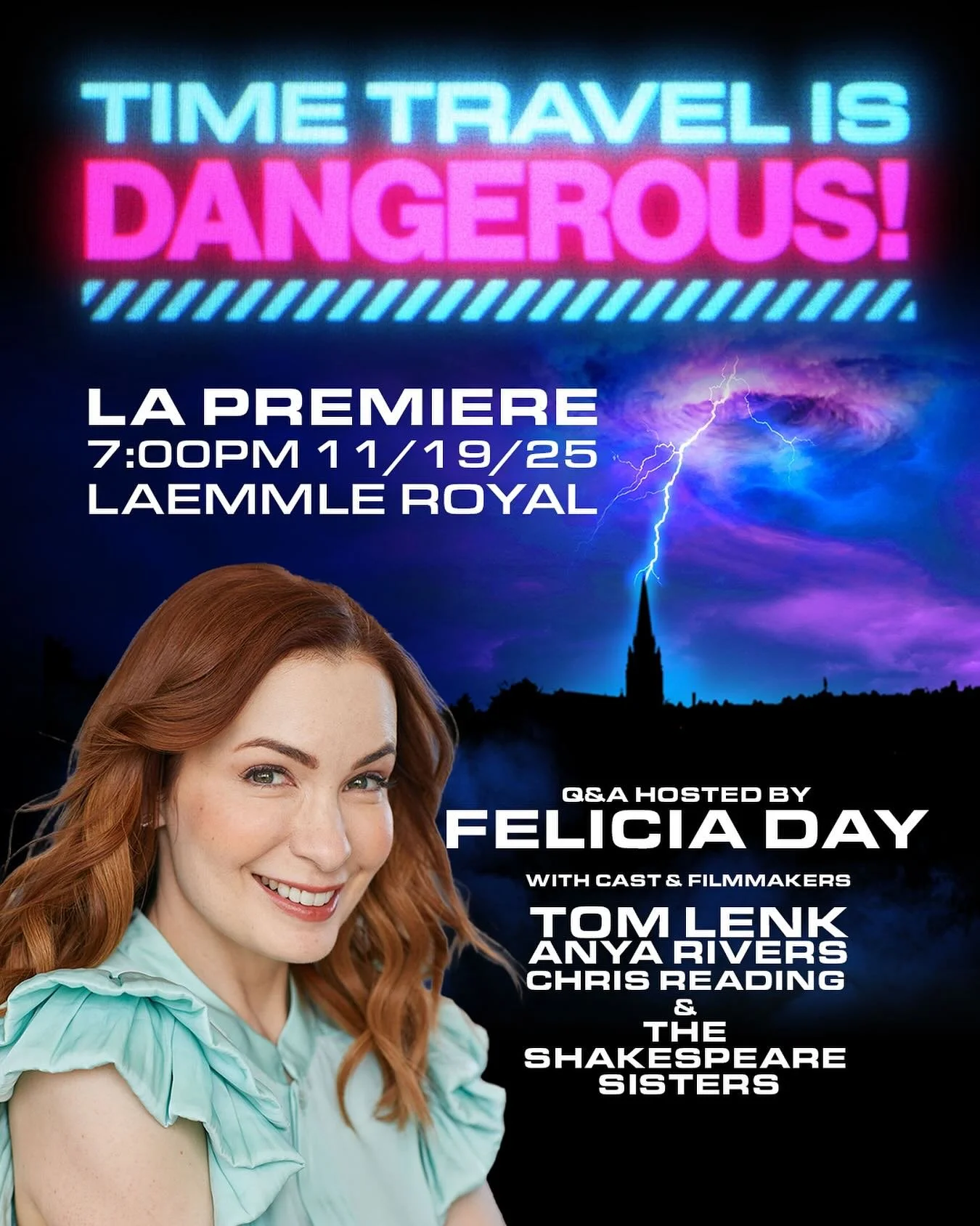 Excited to announce @feliciaday will host the Q&amp;A for our LA premiere next Wednesday! 

Time Travel Is Dangerous will be out in North America on platforms and select cinemas from Nov 21st! Get your ski suits ready for time travel, it&rsquo;s cold