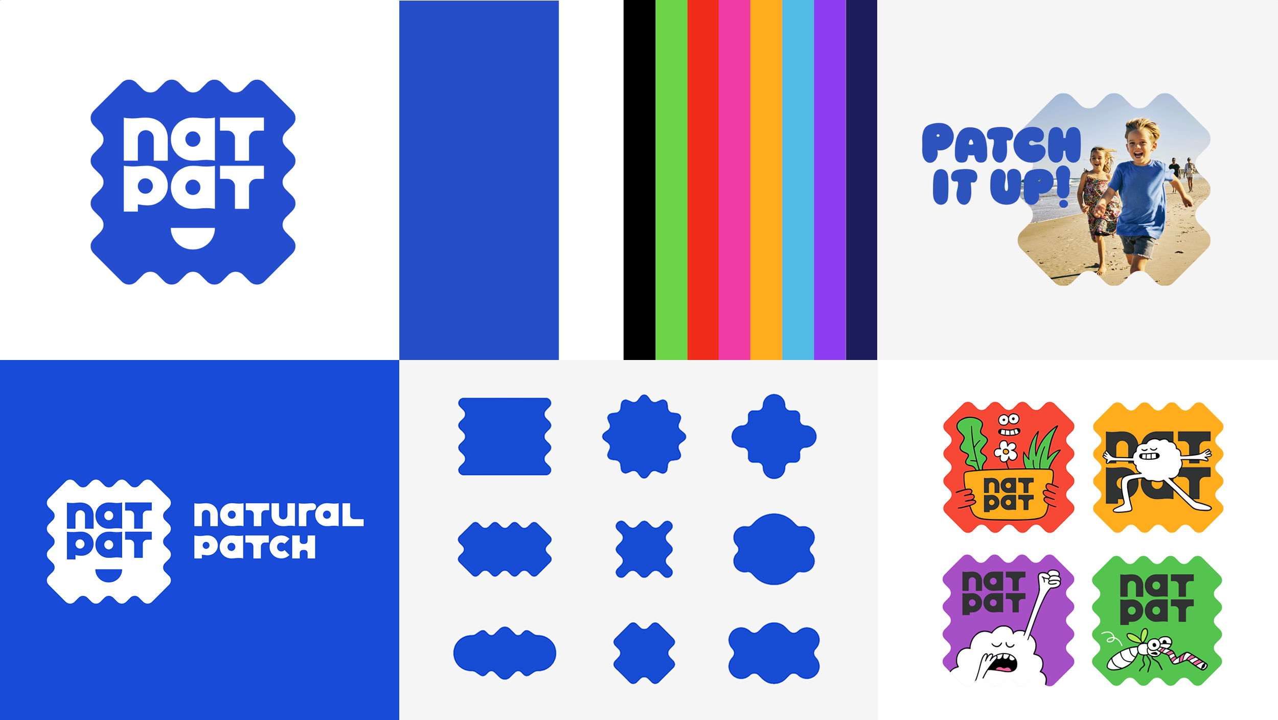    The new NATPAT logo turns the patch shape into a bold, recognizable brand emblem, distinctive on shelf and unmistakably NATPAT. Rounded, interlocking forms extend the logo into a flexible visual system across packaging, product and digital, reinfo