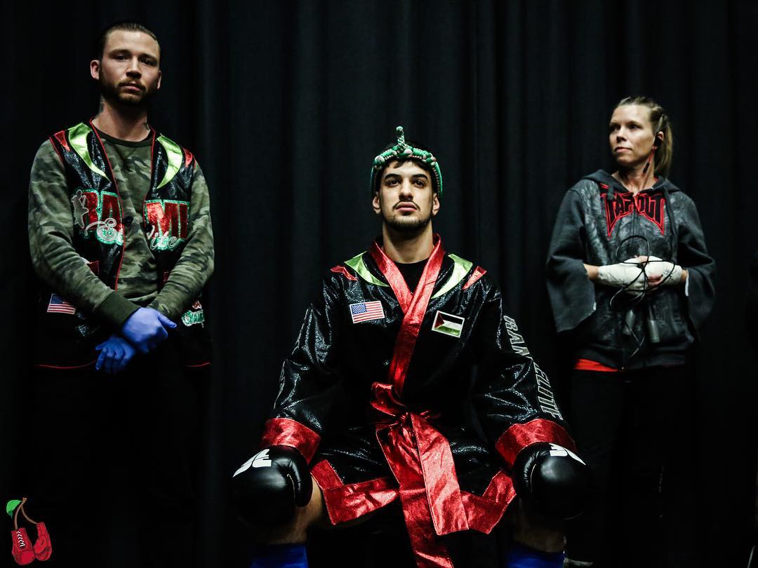 Coach George and Coach Joe waiting backstage before George’s fight. George would fight two times this night, winning the 4-Man Tournament in Boston, MA.