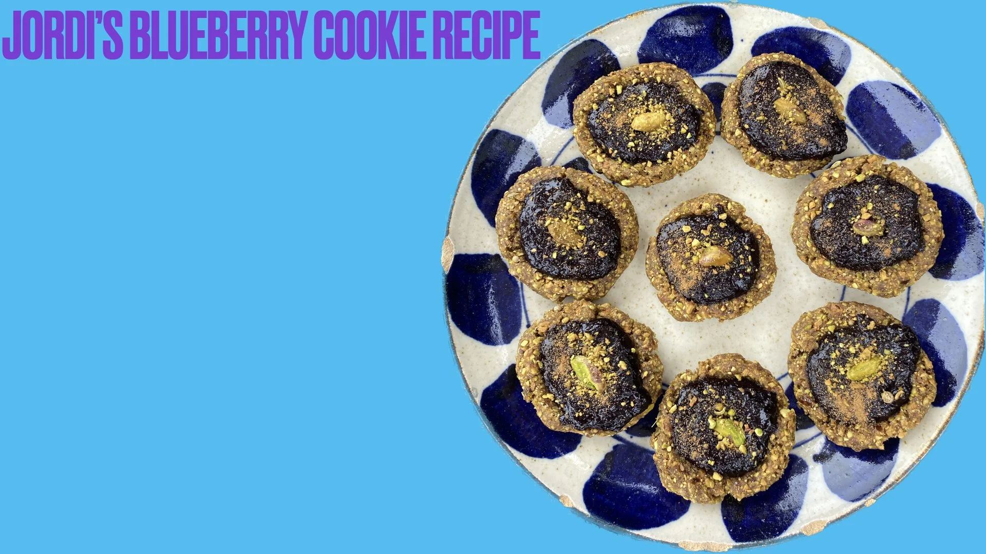 blueberry cookies on a plate in a circle