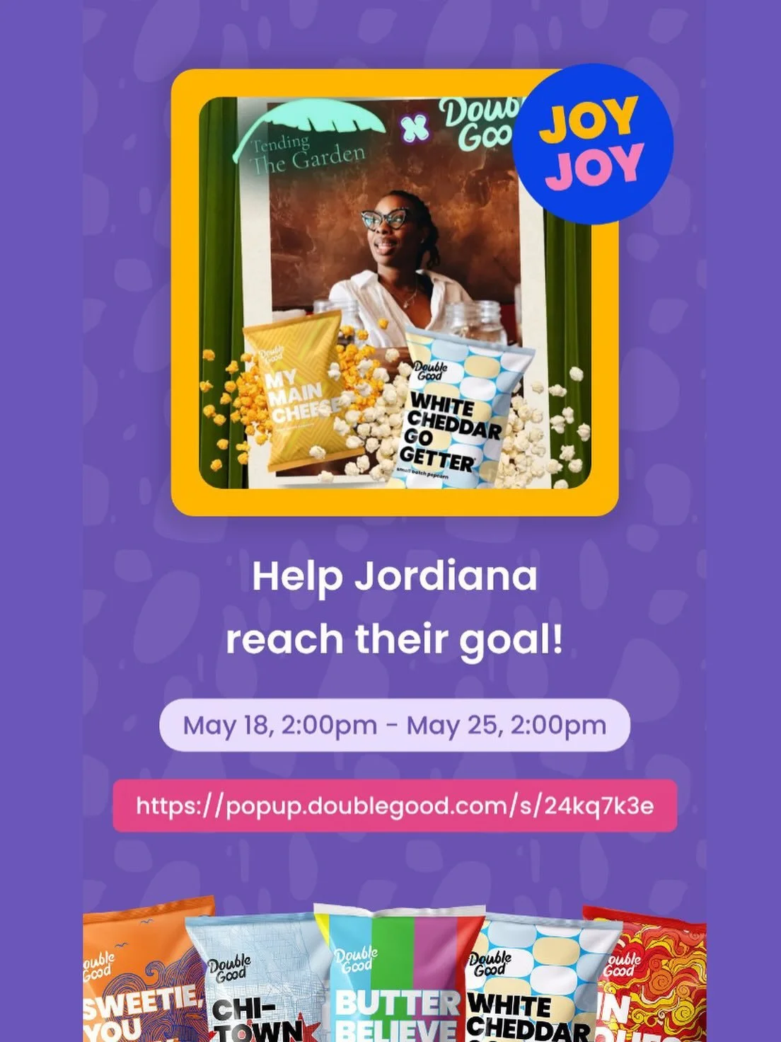 For ONE WEEK ONLY, we are doing a popcorn fundraiser with Double Good.

Our goal is $1500 for&nbsp;@tendingthegarden.4.sas 
You will be supporting our community spaces + care work, 50% supports youth through Double Good.

Also, the popcorn is delicio