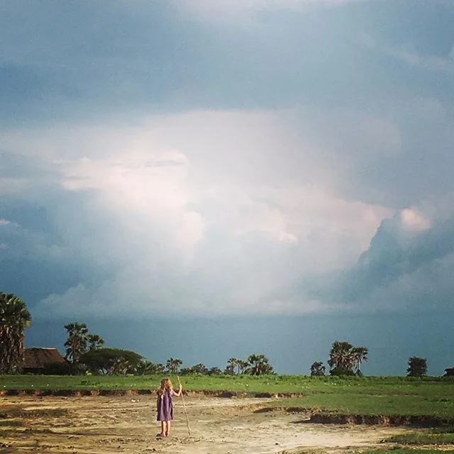 Evening walk at #maramboitentedcamp - dwarfed by the African Sky. #familysafari #lakemanyara #safaritanzania #familyholiday #wilderness