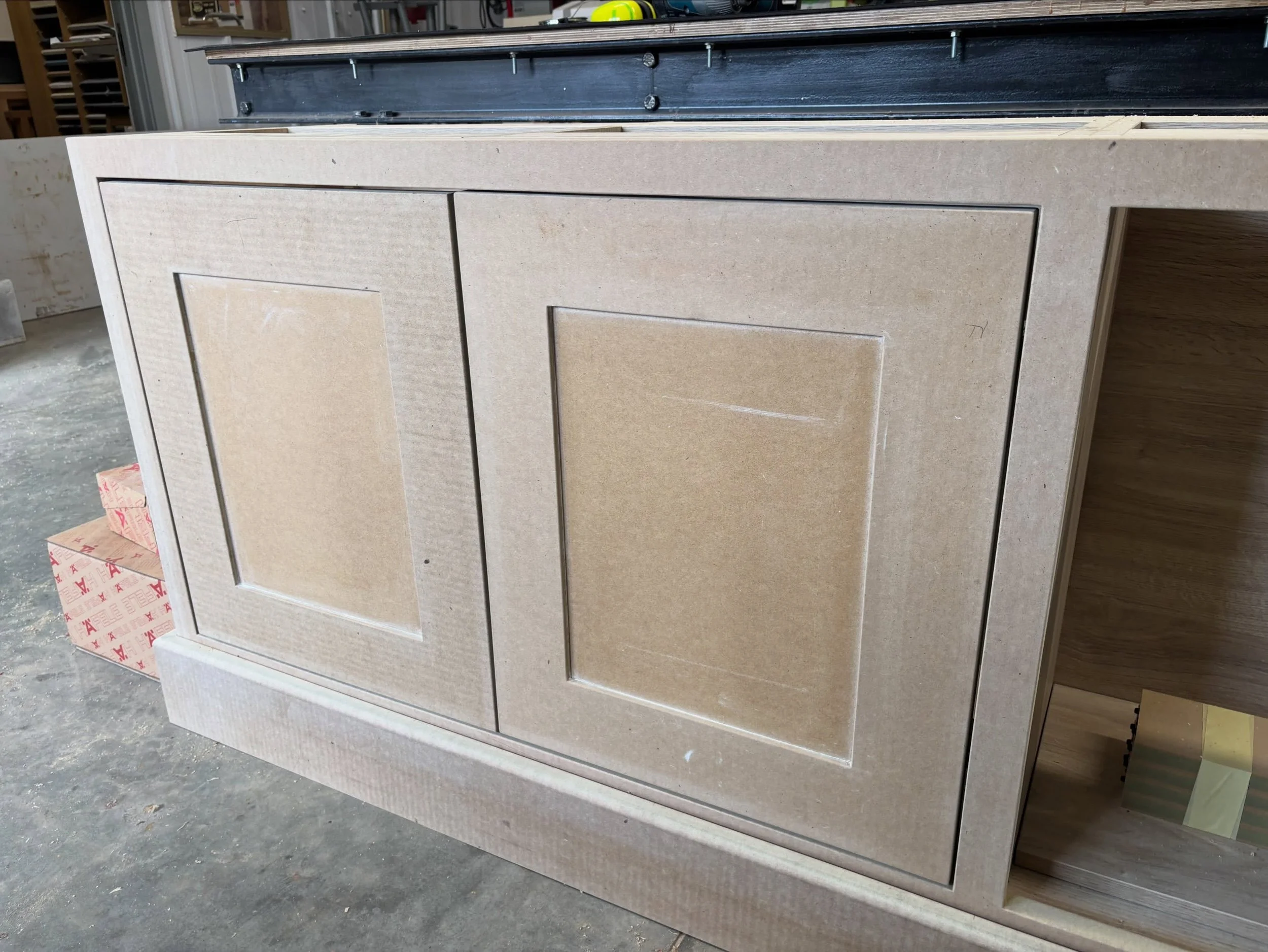 Few pictures of the next job going through the workshop and the process that goes into the painting. This will be a bespoke study in Oval room Blue with dark oak stained top. 

#bespkefurnituredesign #fittedfurniture #madeinsuffolk