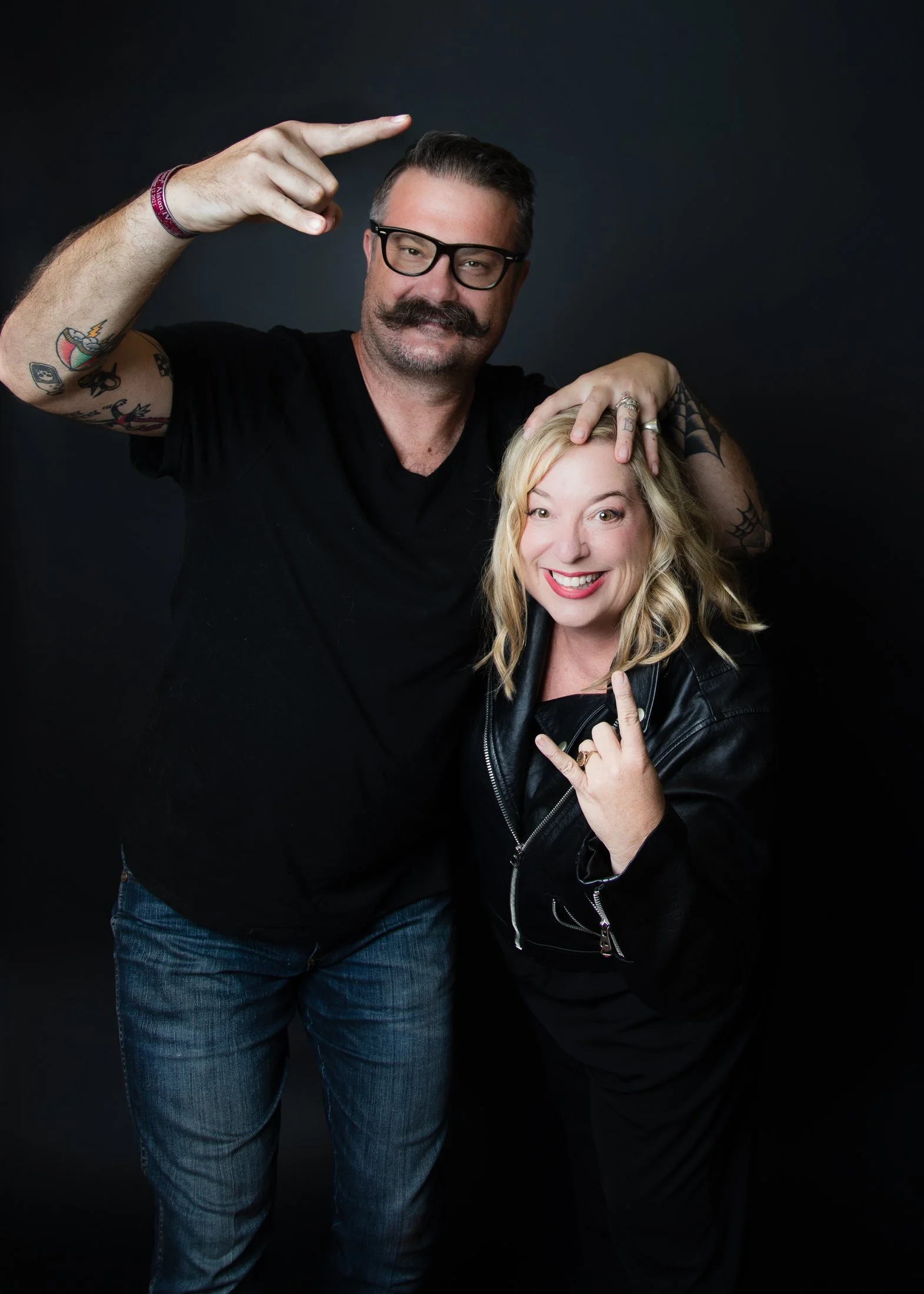 Quirky portrait of Kimberly and Cody showing off their fun relationship 50 Over 50 Portraits Houston