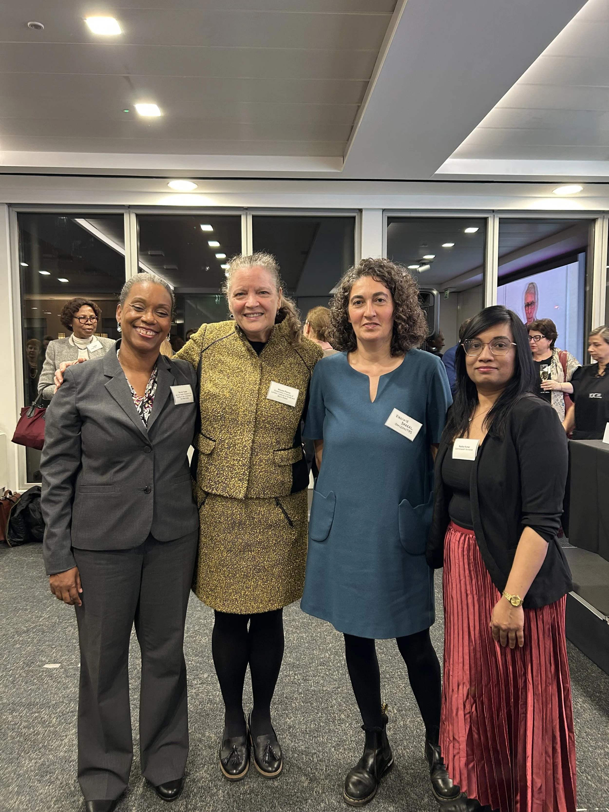  Left to Right: Nicole Foster,  Dr Nicole Pierce, Virginie Barral Goldsmiths, and Radika Kumar. 