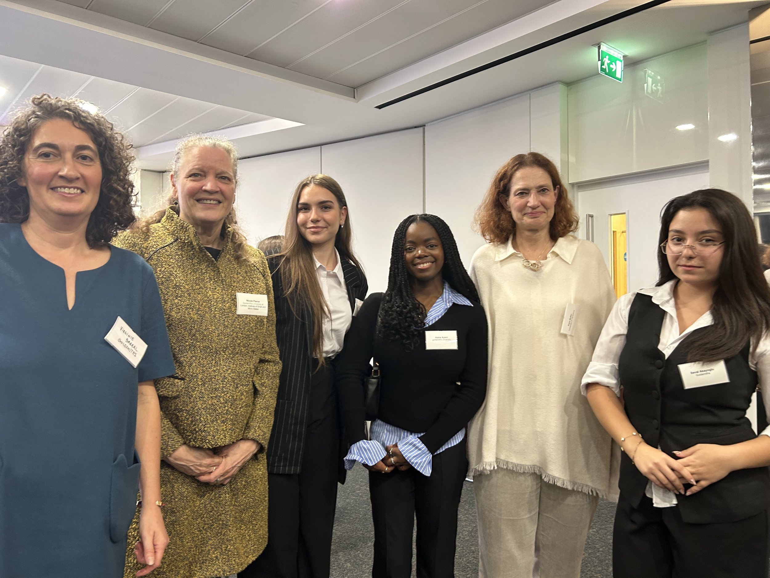  Left to Right: Virginie Barral Goldsmiths, Dr Nicole Pierce, Vanessa Ivanova,, Aisha Ayenai, Professor Petra Butler, and Seval Akayoglu 