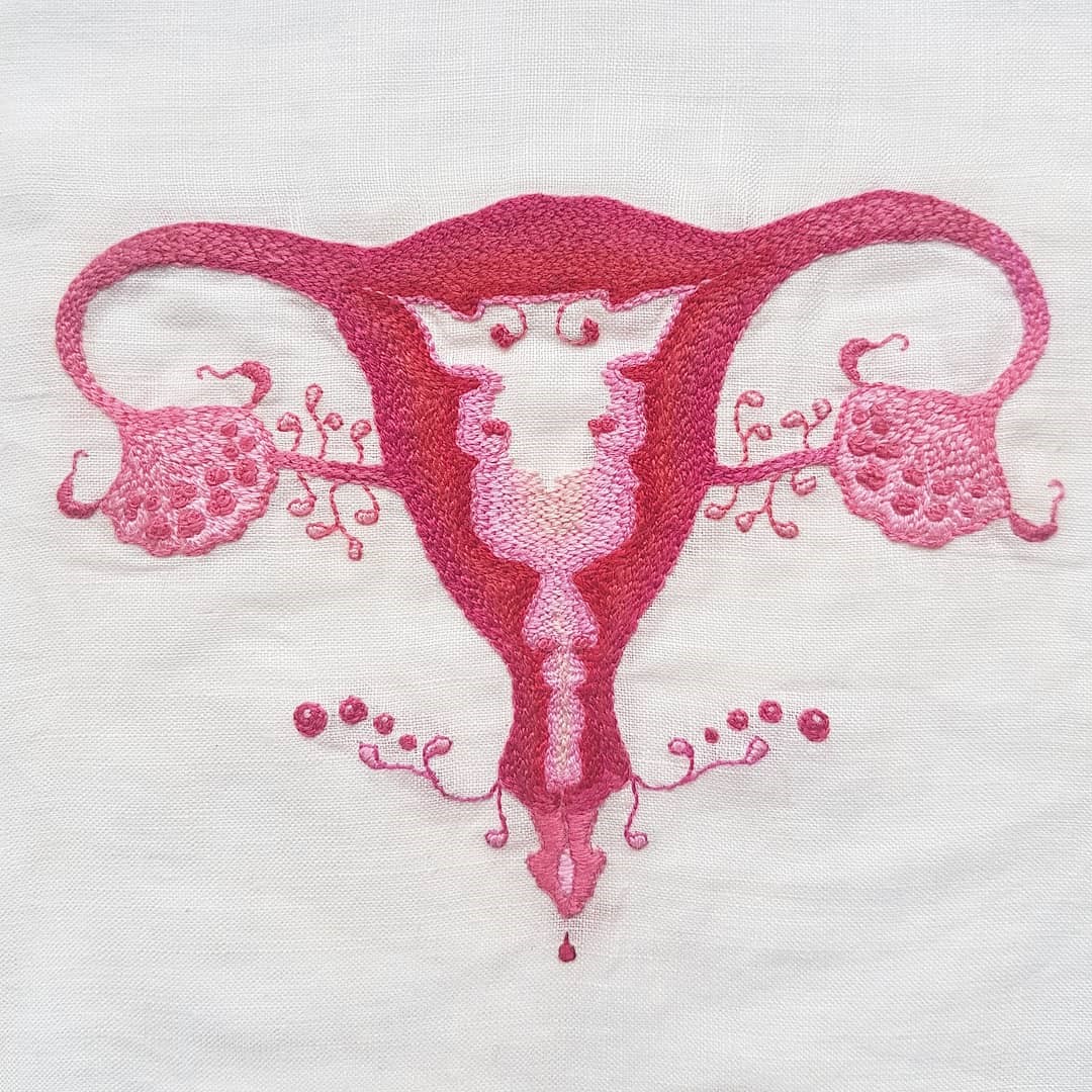 ‘The Vessel’, 2018. Cotton embroidery on linen handkerchief.