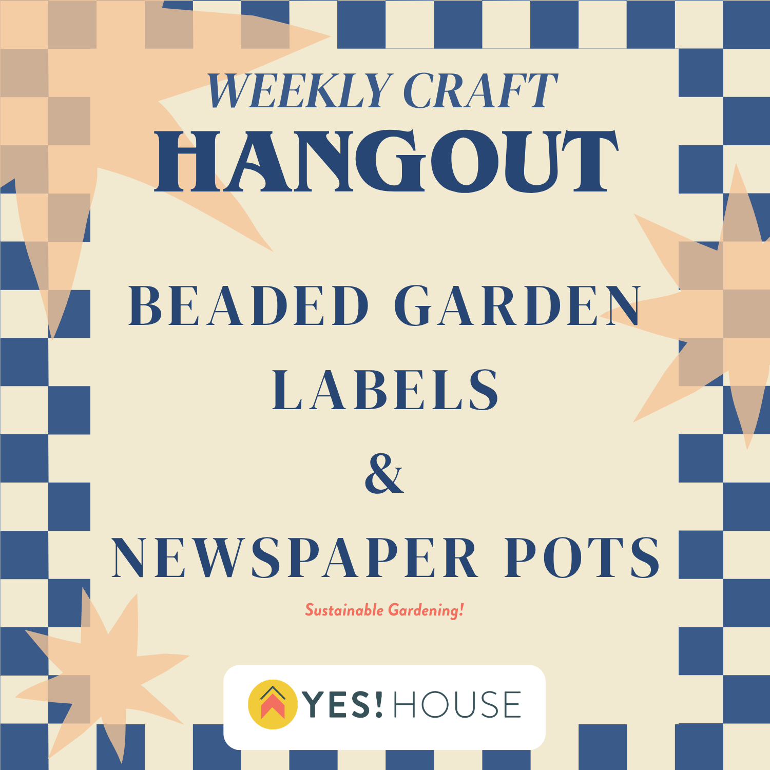 Weekly Craft Hangout: Beaded Garden Labels and Newspaper Pots