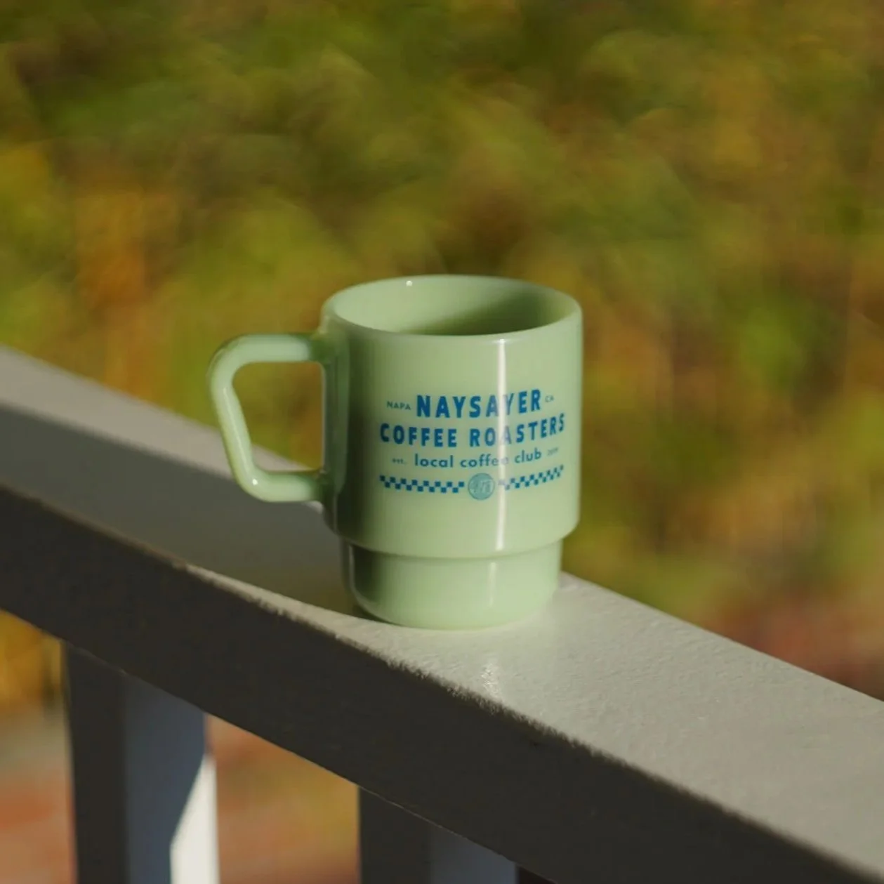 Local Coffee Club Milk Glass