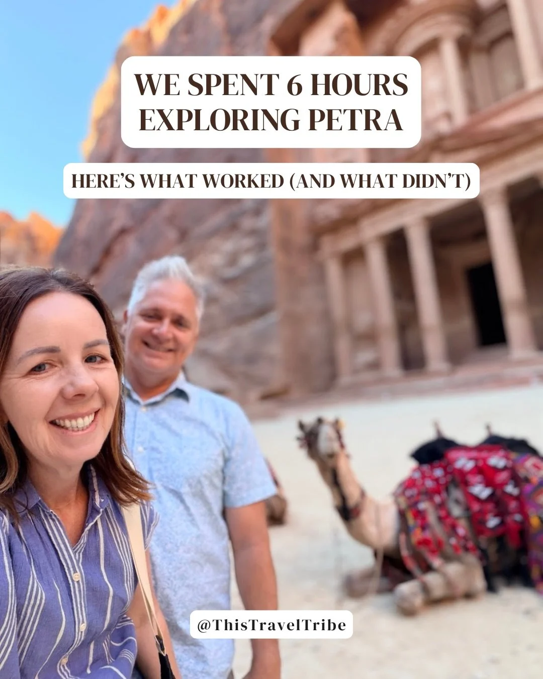 What worked for us after 6 hours in Petra👇🏼

Start at Little Petra at 7AM (no crowds), see the Treasury early, and don&rsquo;t skip the Monastery (the 800 steps are worth it)! 
Next time, we&rsquo;d absolutely do the back route.

Good to know: only