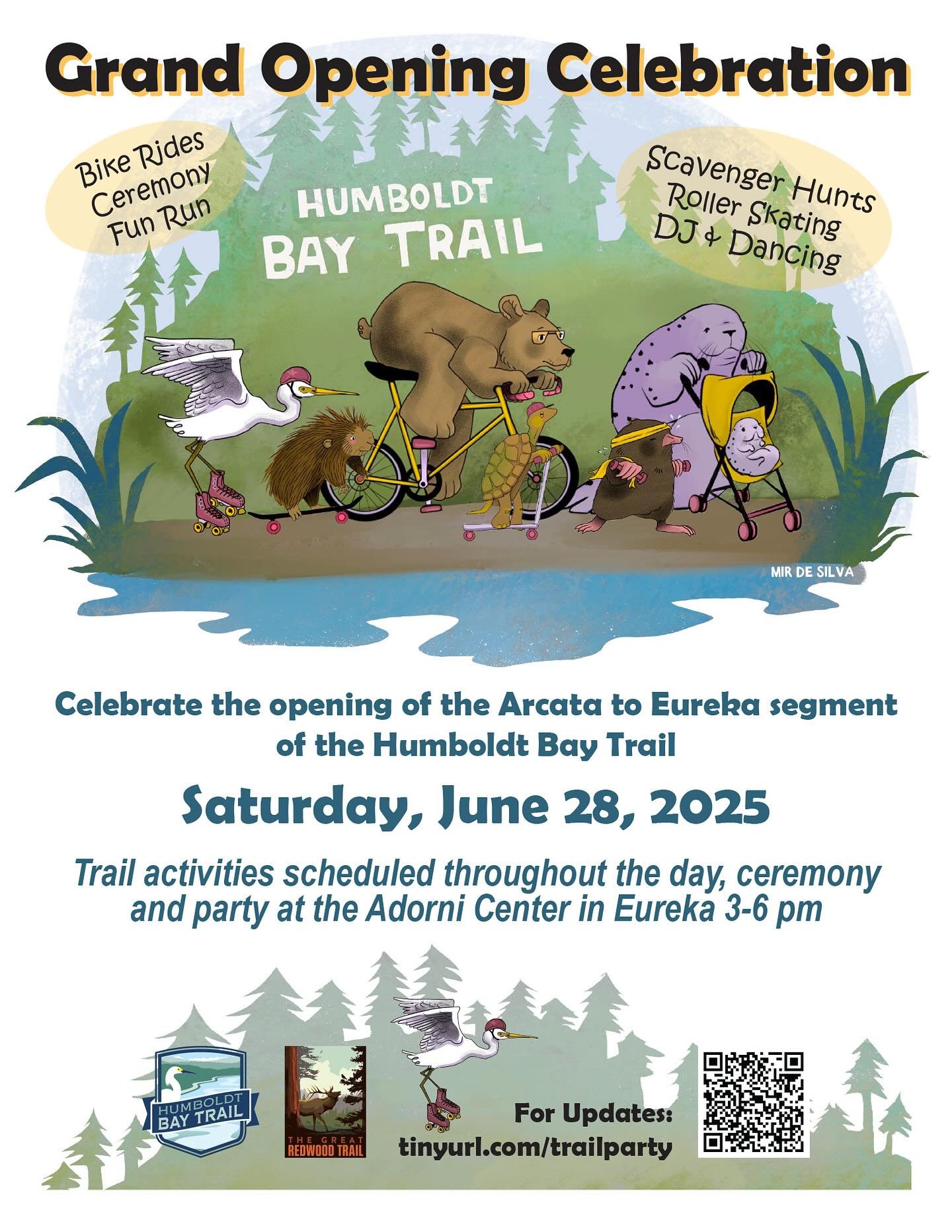 It&rsquo;s celebration time! The eagerly awaited Grand Opening Celebration for the County of Humboldt&rsquo;s Humboldt Bay Trail South segment, connecting the cities of Eureka and Arcata, will be held THIS Saturday, June 28. This segment of the Humbo