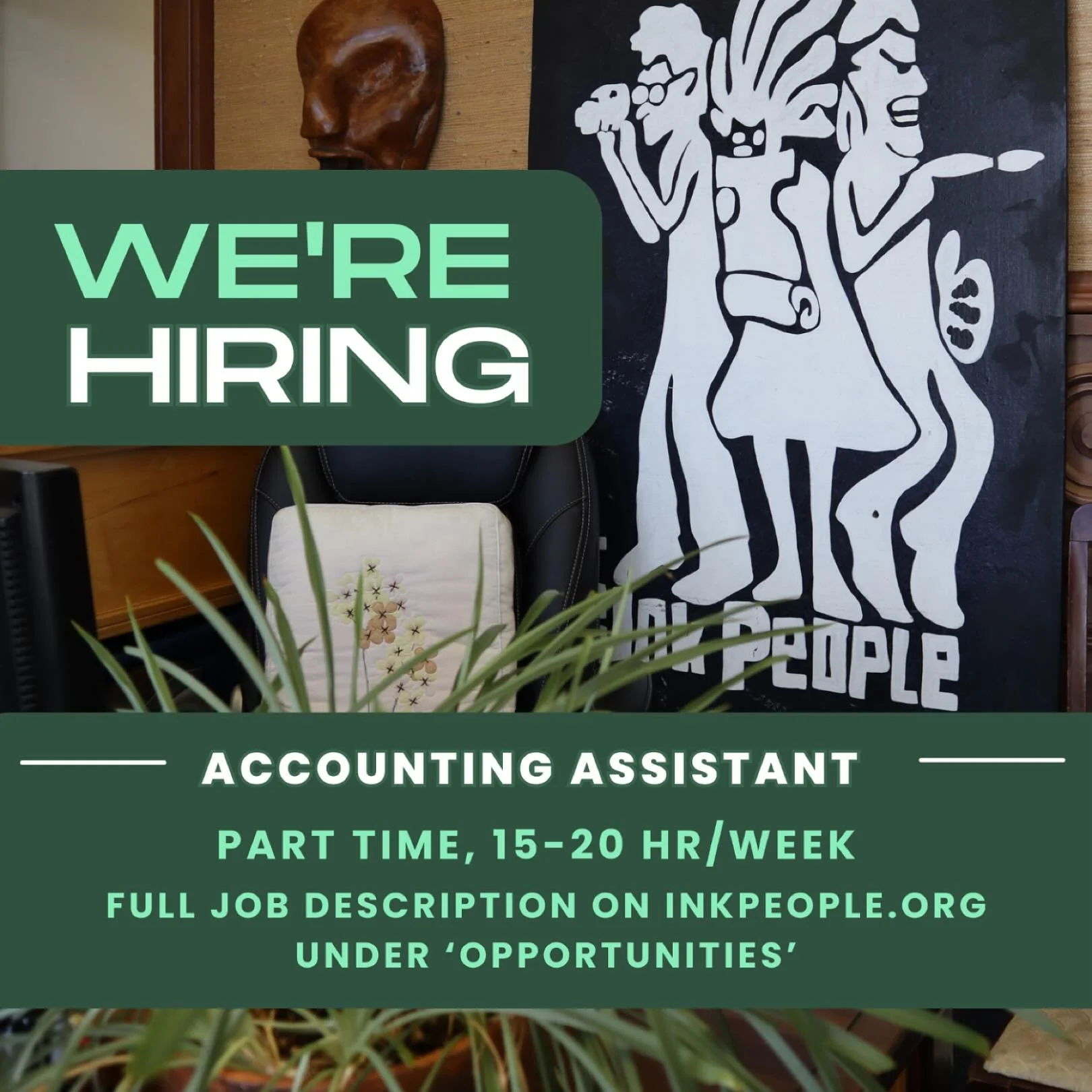 We are hiring a part-time accounting assistant! Full job description and guidelines for applying can be found at the link in our bio and on our website under the &lsquo;Opportunities&rsquo; tab. 

The Accounting Assistant supports day-to-day accounti
