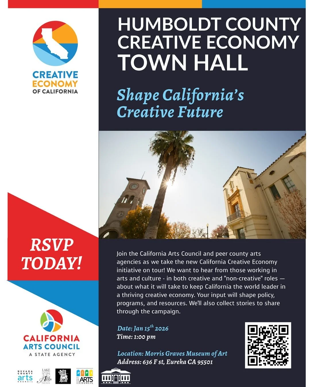 Join the discussion tomorrow, Thursday January 15th, at the Creative Economies Townhall from 1pm to 4pm at the Morris Graves Museum of Art! Link to RSVP is in our bio. Refreshments will be provided. 

Opening up the space with a reading will be Eurek