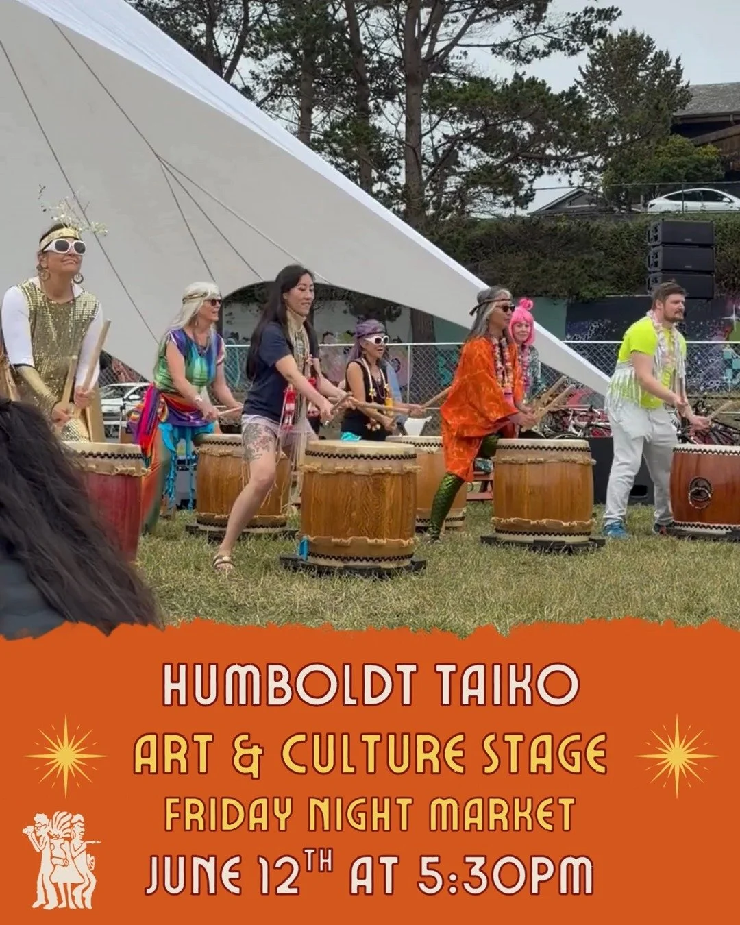 Humboldt Taiko is performing on the Arts and Culture stage at 315 2nd St. during this week&rsquo;s Eureka Friday Night Market! June 12th starting at 5:30pm. 

Follow the sounds of drumming to the Romano Gabriel Sculpture Garden where Humboldt Taiko w