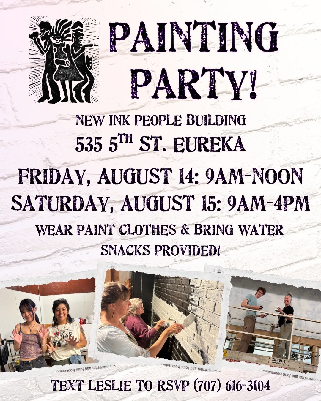 The new building is transforming in front of our eyes! Lend a hand this Friday and Saturday as we continue painting the inside of this emerging creative space. 

Join in on Painting Parties this Friday, August 14th from 9am to noon 
and Saturday, Aug