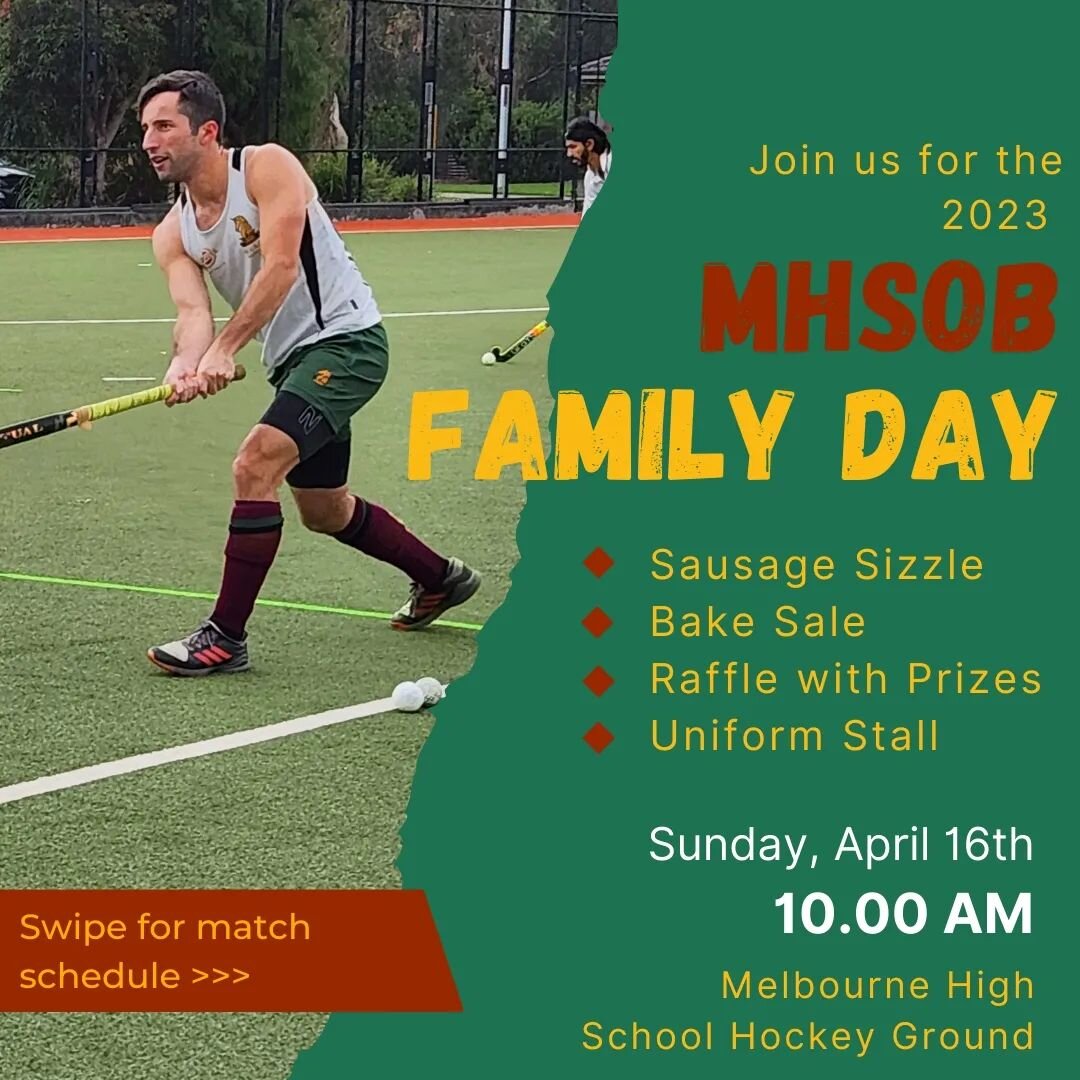 Join us on Sunday 16th of April to kick off the 2023 Winter Hockey Season with our first social event Family Day!!
🏑 Juniors skills clinic 
🏑 Back to back home games 
🏑 BBQ &amp; Bake Sale 
🏑 Uniform Stall with new stock &amp; sizing 
🏑 Raffle w