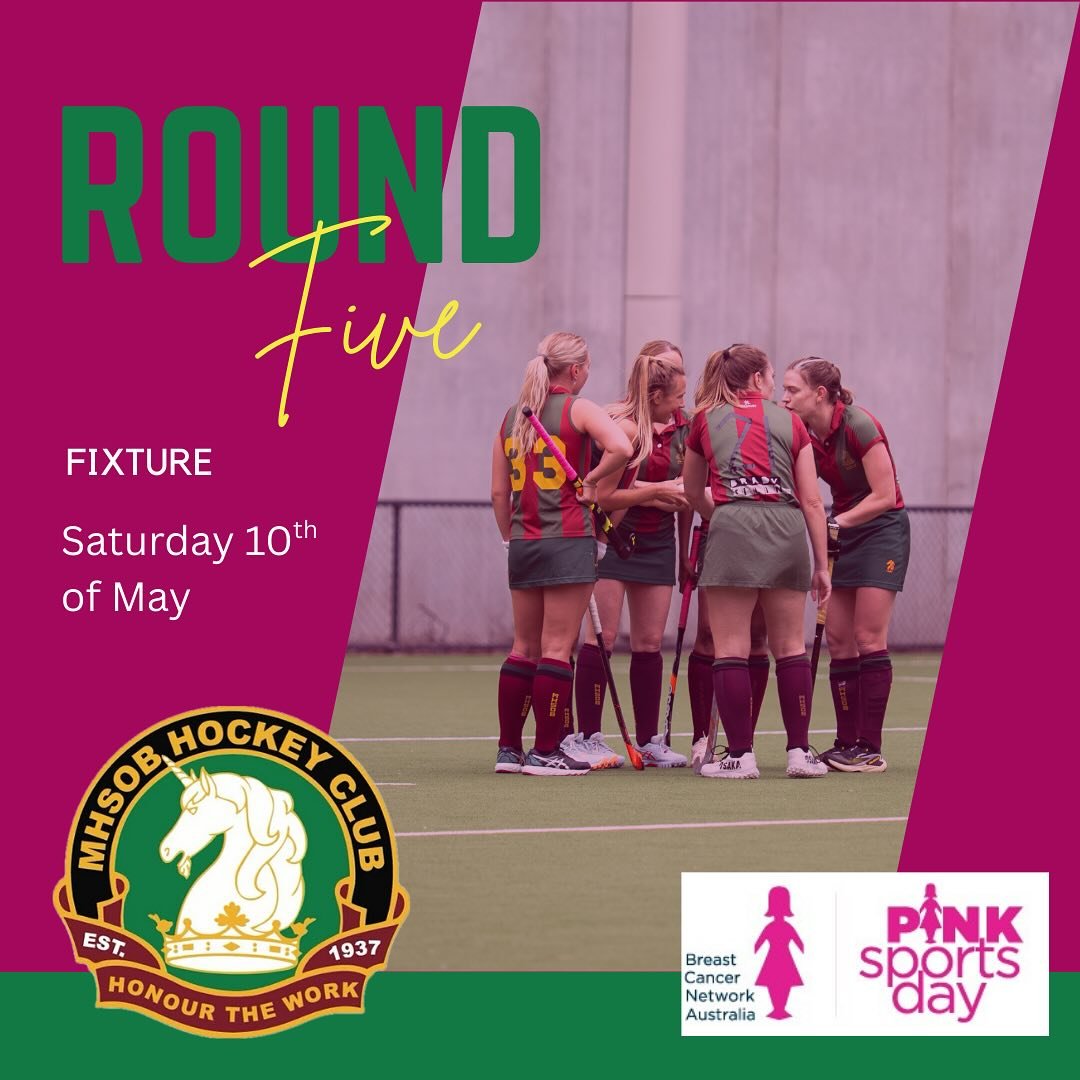 🦄💝🎀 Women&rsquo;s Round 🎀💝🦄 
It&rsquo;s Round 5 and we are feeling alive for Women&rsquo;s Round! 
An exciting Super Saturday down at MHS with all 5 teams playing from 12:30pm! 
As it&rsquo;s Women&rsquo;s Round there will be a Bake Sale runnin