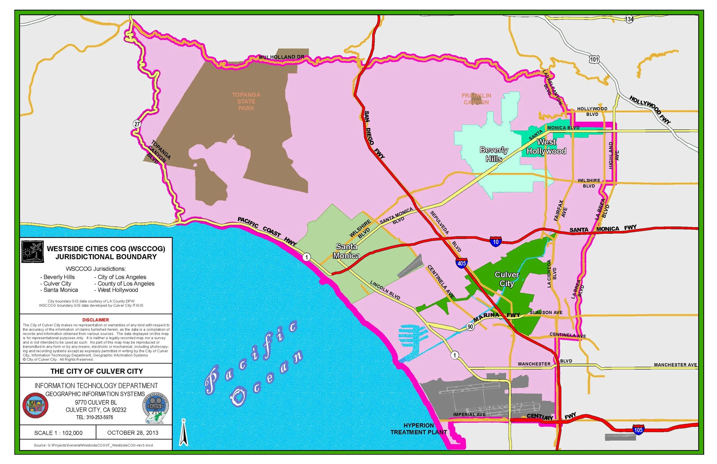 Map Of West Hollywood Boundaries - WSCCOG Boundary Map