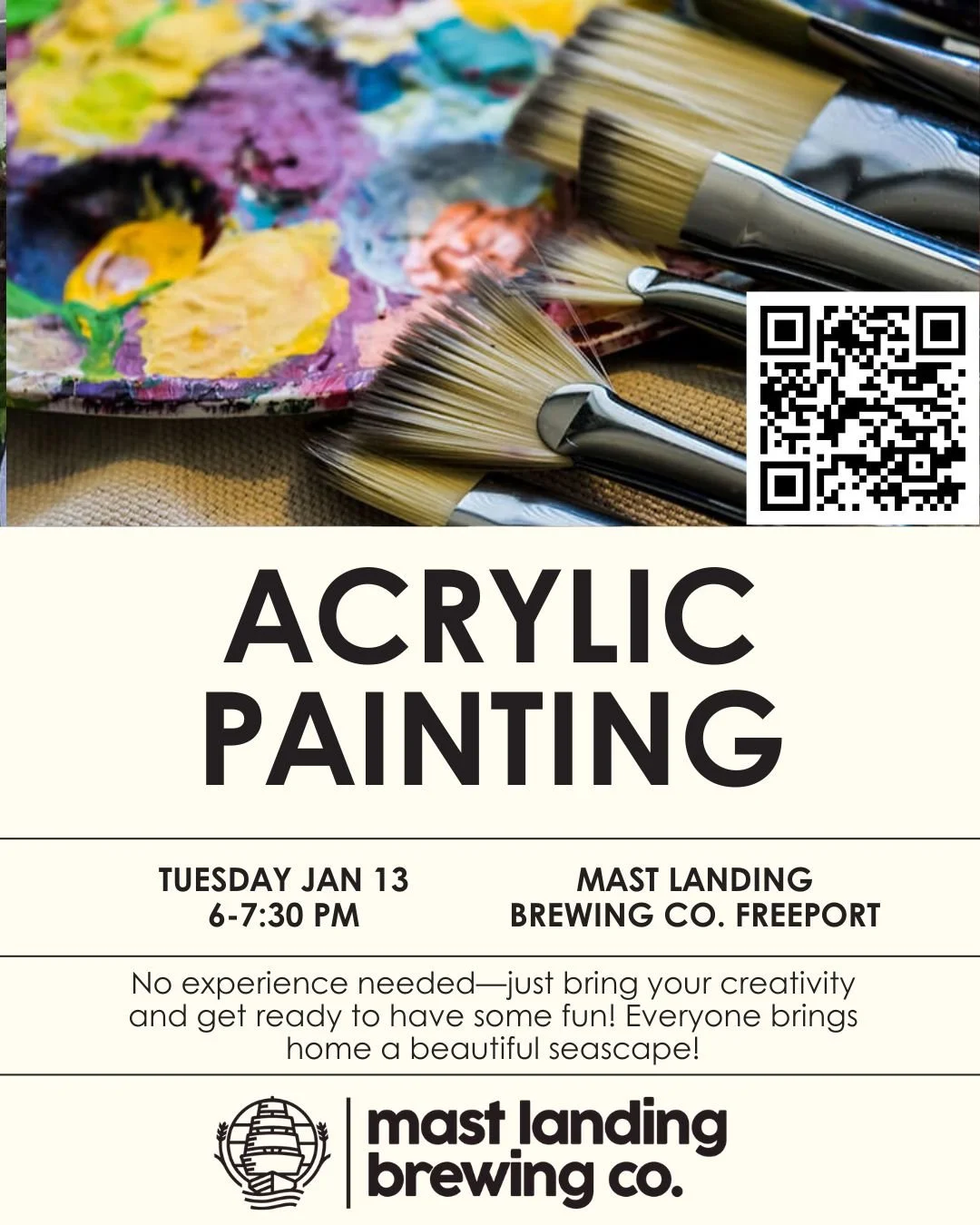 Acrylic Painting at Mast Landing Freeport January 13th