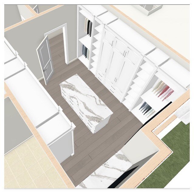 Walk-in closet goals! 😍 aka dressing room! Everything you could ever need in 1 space. I like to spend a lot of time talking to homeowners how they plan to use the space so we can make it as efficient as possible. Even though this space is ginormous,