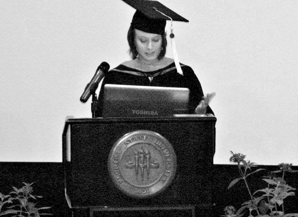 Presenting my Valedictory Speech at Florida State University (2012)