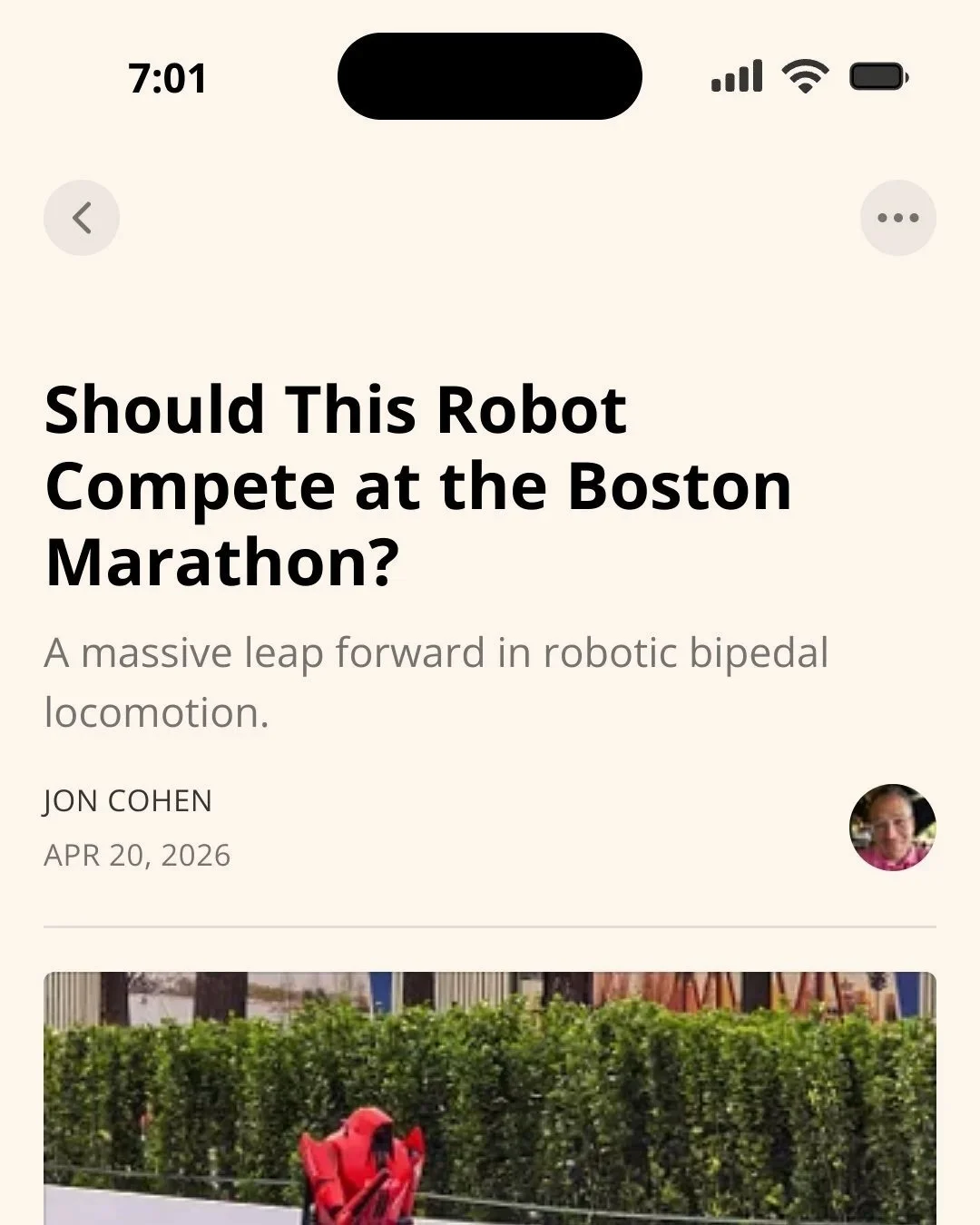 Should This Robot Compete at the Boston Marathon?