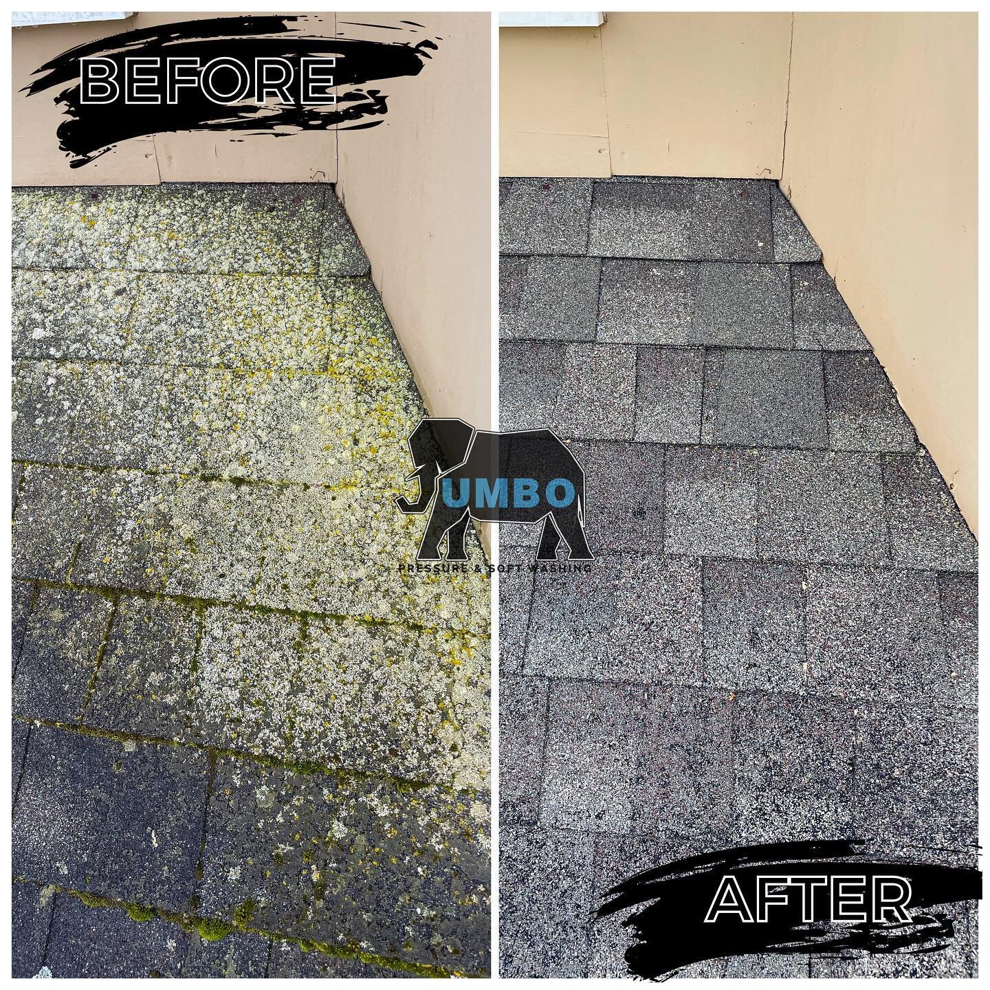 Even roofs can be safely cleaned to extend life and restore their beauty!#beforeandafter #roofwashing #grandrapidssmallbusiness #exteriorcleaningdoneright