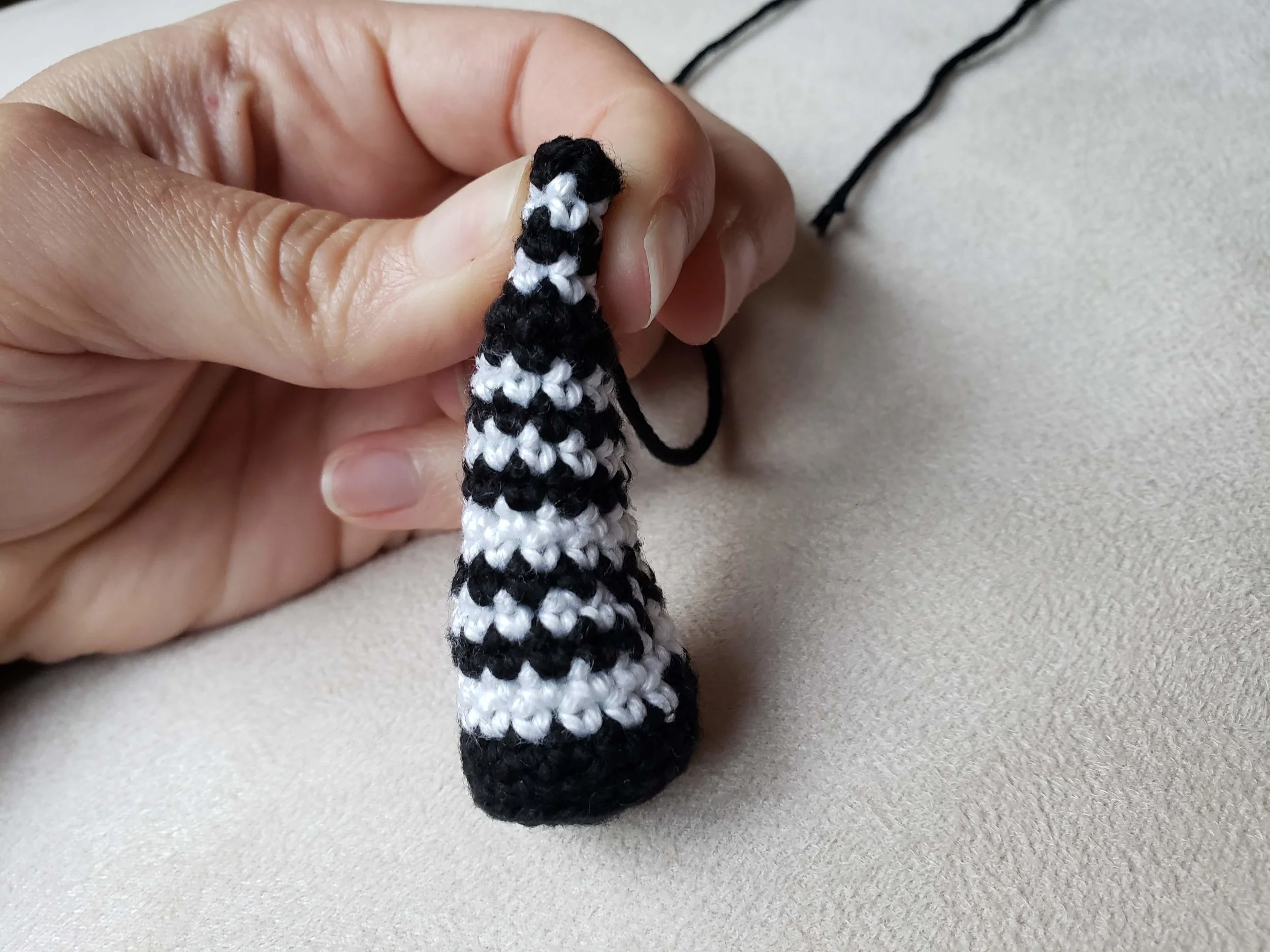 Pinch end together & sew