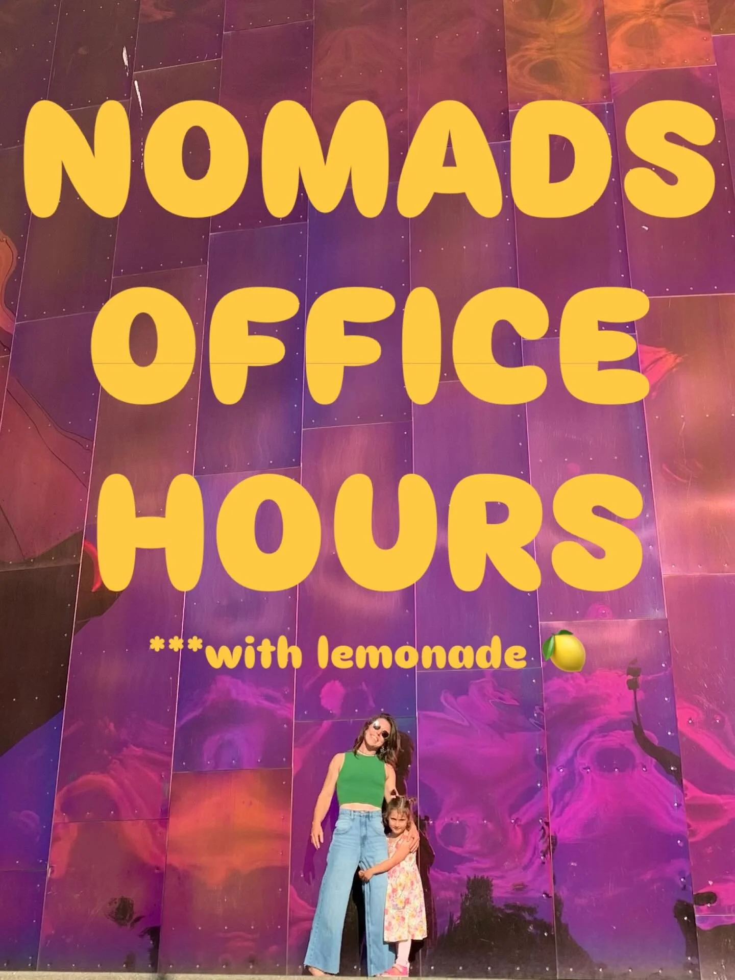 NOMADS OFFICE HOURS
This Tuesday Aug. 26th 4:00-7:00, Exhibition park by the play structure😁Jasper (my kiddo) will be making lemonade for all🍋
Bring a cup and your mat ☺️

Everrrryone welcome: yourself, kids, family, friends, doggos.
Whether you&rs