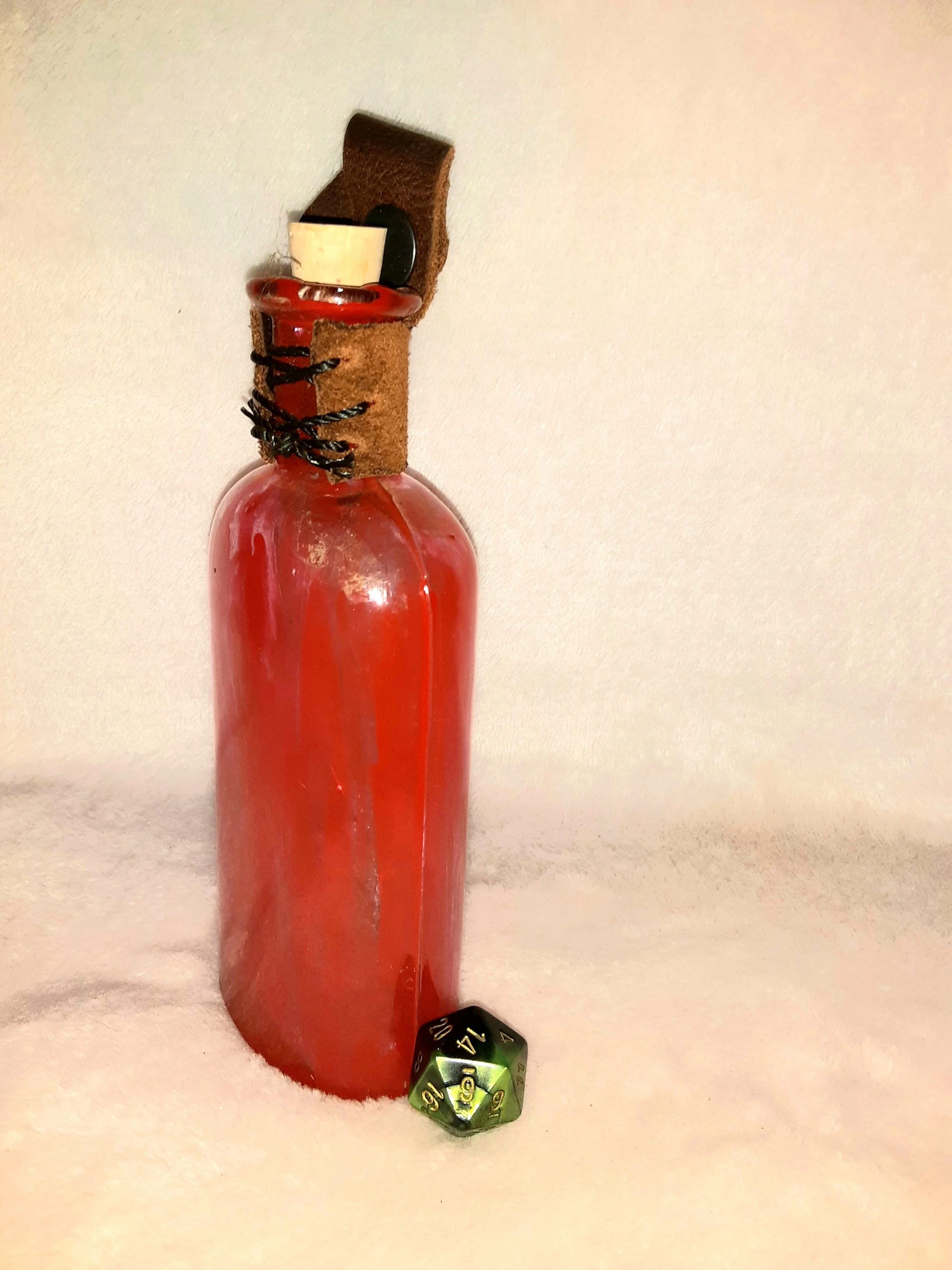 red medicine bottle
