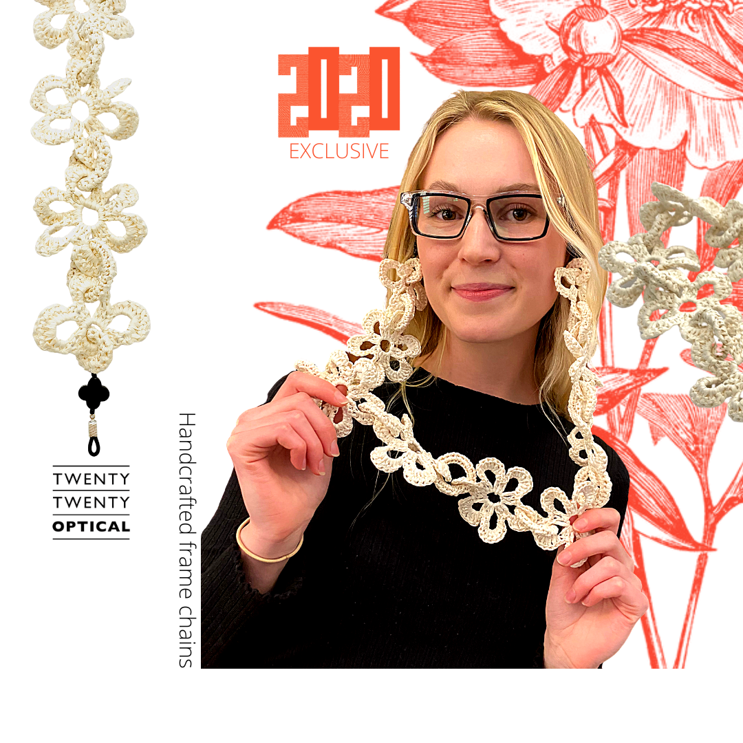 Handcrafted Paper Raffia Frame Chain - Ivory Large Flowers