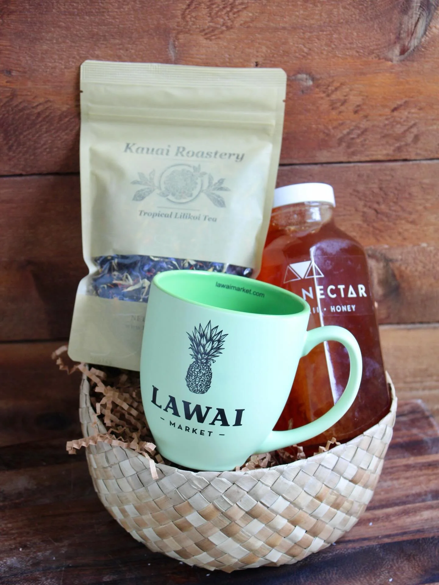 BUILD YOUR OWN GIFT BASKET we have so many local products to choose from and curate the perfect gift basket for your loved ones! Coffees, teas, local honey, skin care, wine, rum, snacks, we&rsquo;ve got it all! Stop in and see the variety! Open daily