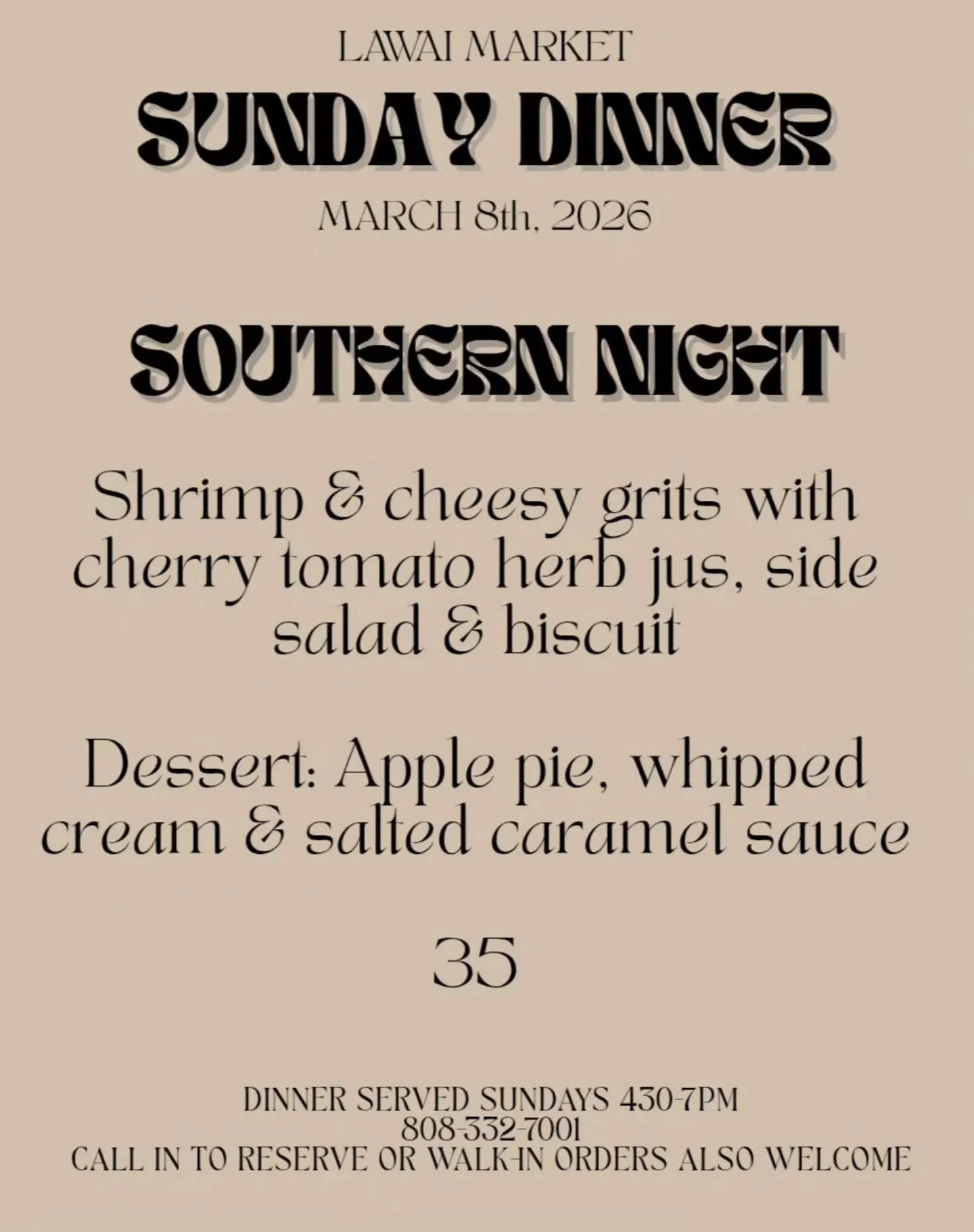 Overnight giveaway! 
Tag a friend for a chance to win a free Sunday night dinner! 
1 comment= 1 entry
Repost to your story for an additional entry
Winner must be on Kauai and able to pickup on Sunday between 430-7pm 
Good luck!
Announced Sunday morni