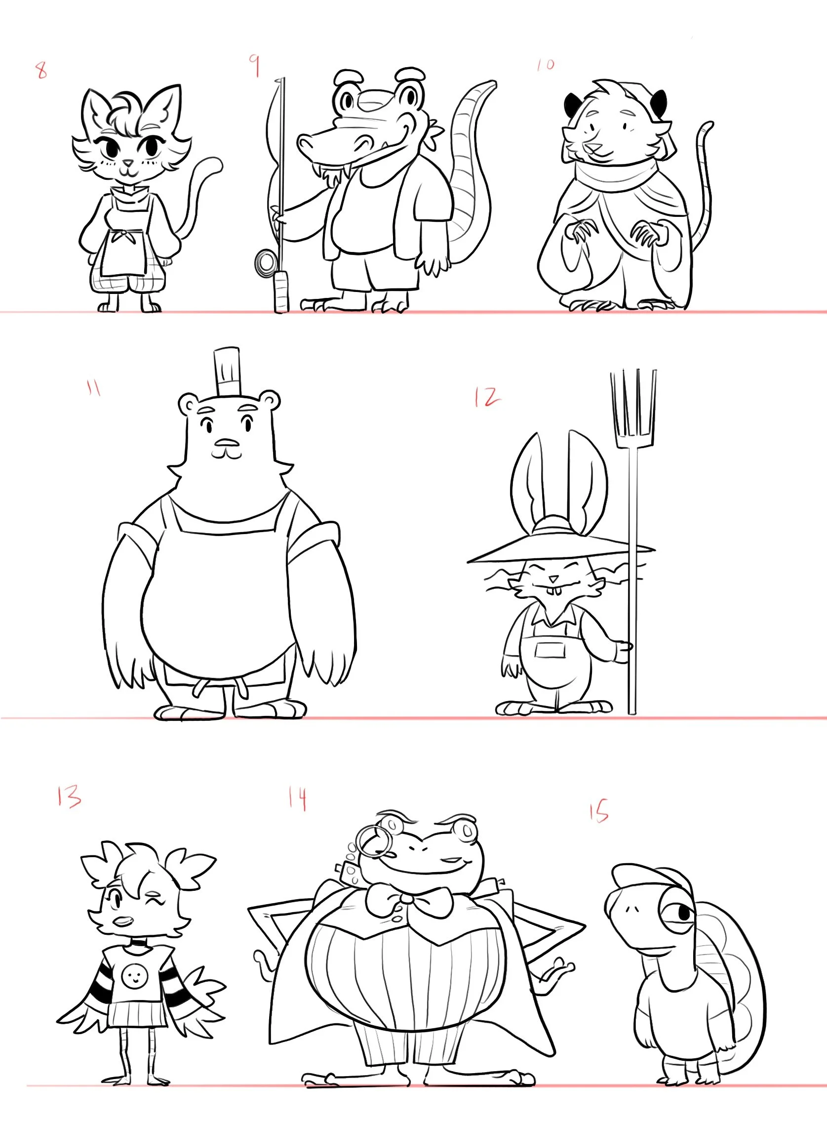 Animal town residents.