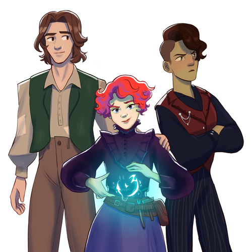 Official book announcement character art for Maria Ingrande Mora's upcoming book, A Wild Radiance (Procreate)