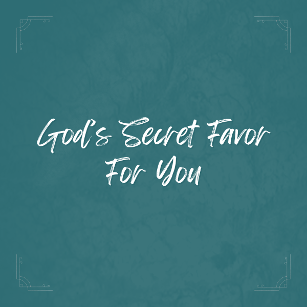 God's Secret Favor For You