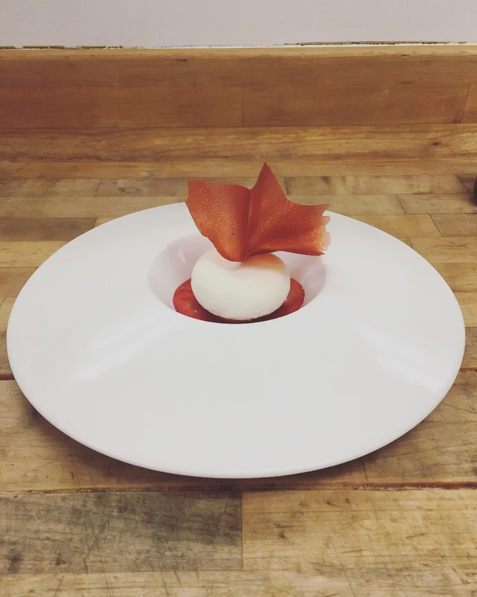 fraise/fromage blanc/poivre de tasmanie