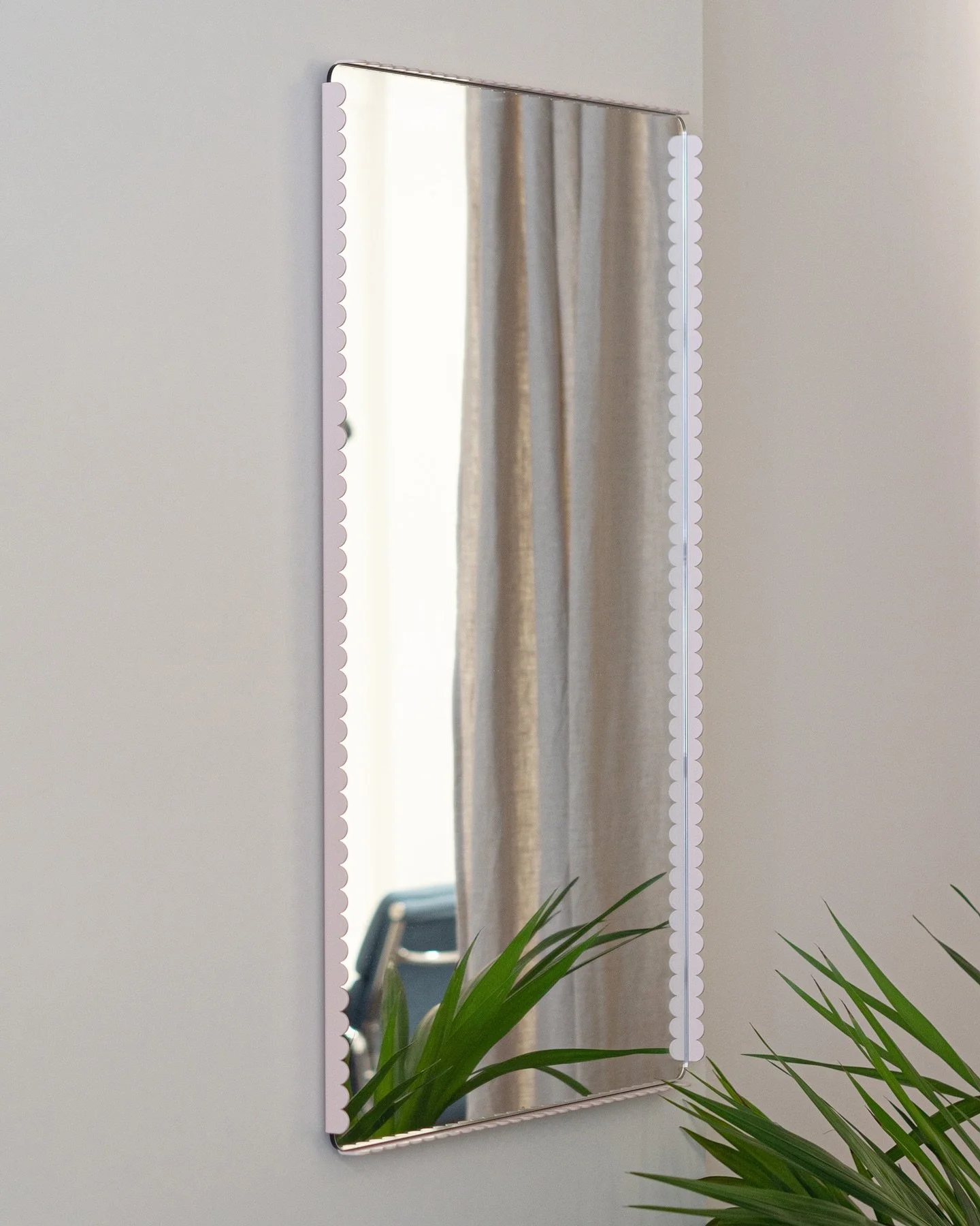 Nice Mirror - Cloud Line ☁️ 
Finish: Matte Pink Sand 🦩🏖️ 
Dimensions: 900 x 600 📏 

Each mirror is made locally in Auckland, New Zealand &mdash; from metal fabrication and powder coating to glass cutting, polishing, and assembly. 

Custom sizes av