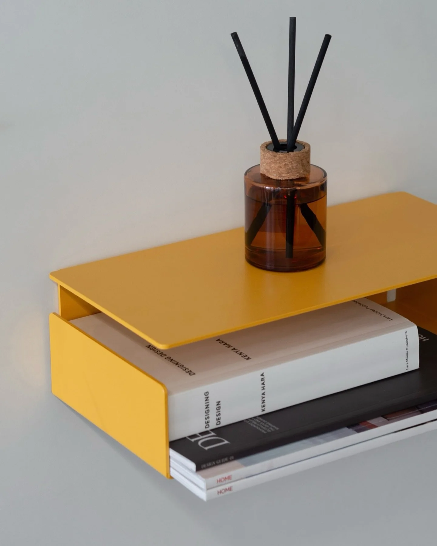 Upgrade your bedroom with our newly released &lsquo;Bedside Station &mdash; Wall Shelf&rsquo; in mustard yellow 💛

Made from 3mm aluminium and finished with a durable powder-coat.

Designed and manufactured in Auckland, New Zealand 🇳🇿 

#oddthing 