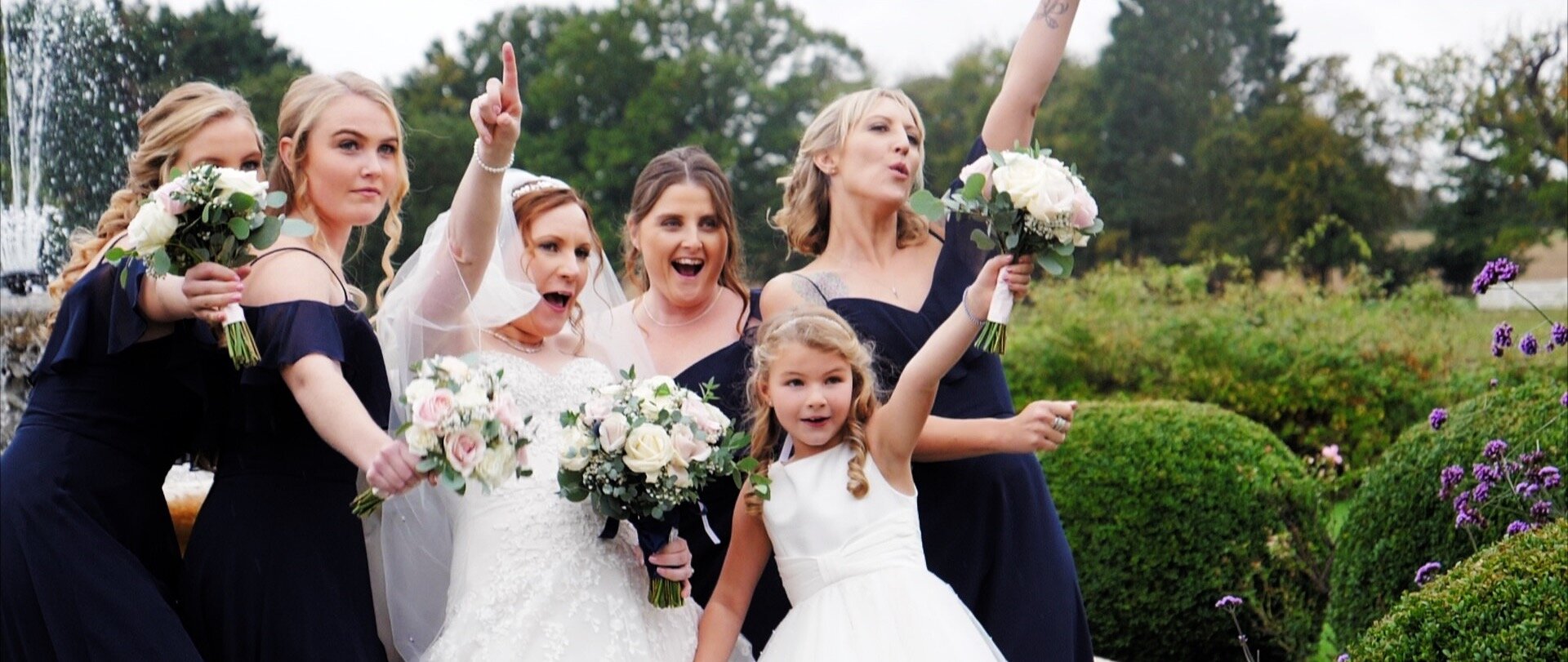 Fun Brides at Quendon Hall Essex.jpg