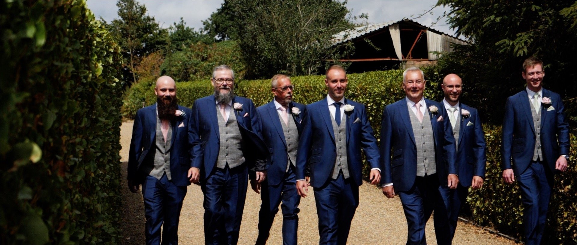 The groomsmen arrive at High House Essex wedding video.jpg