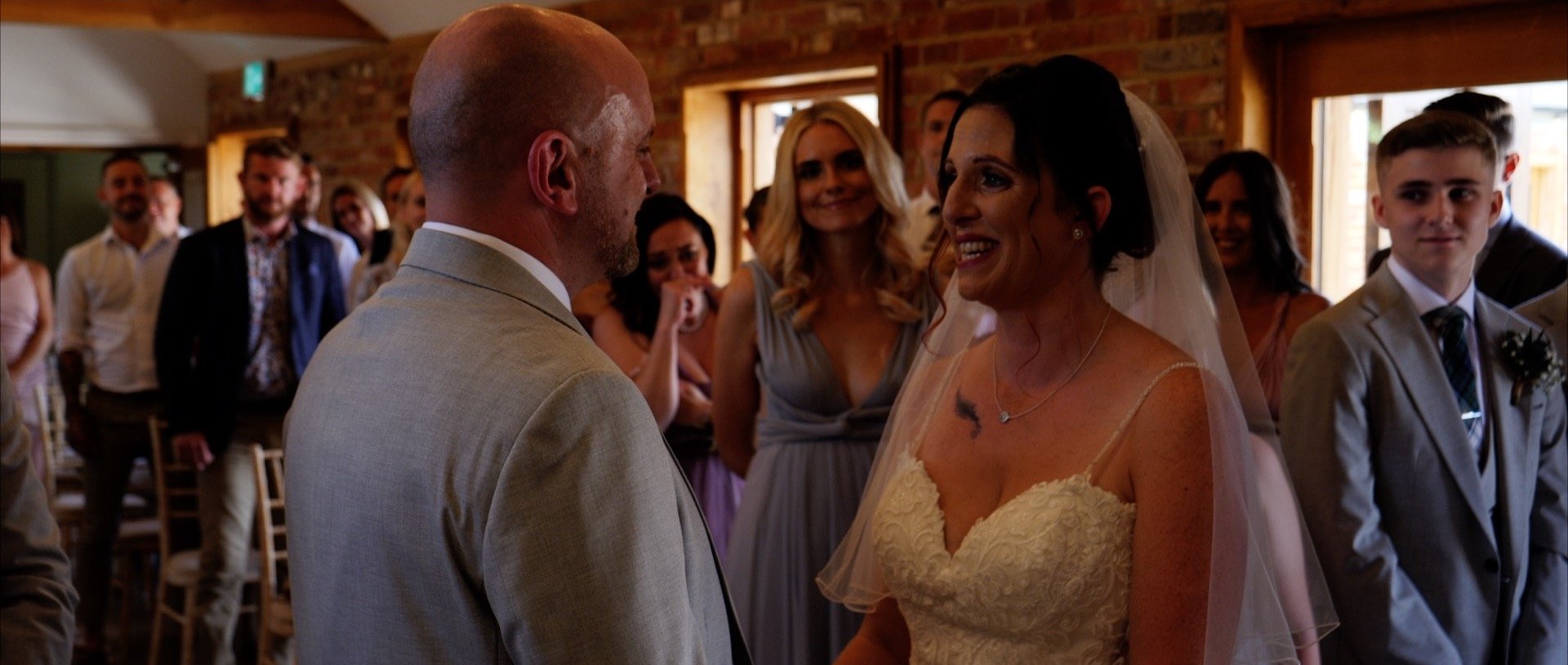 Happy bride getting married at Apton Hall Essex.jpg