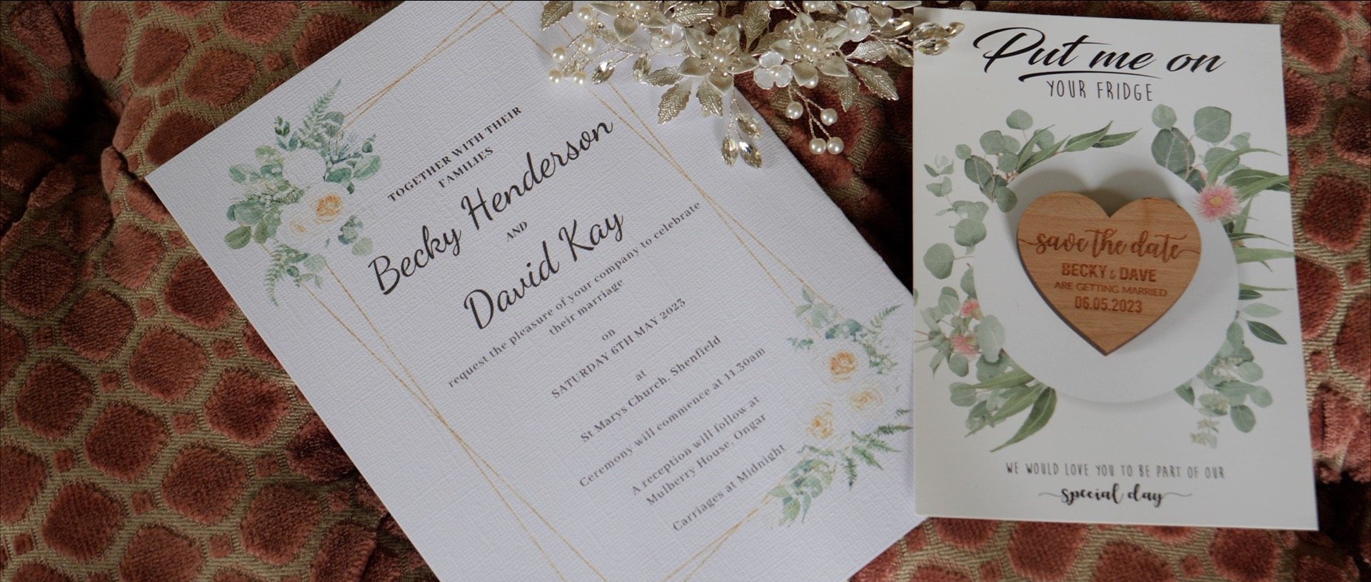 Wedding invites in a wedding video.jpg