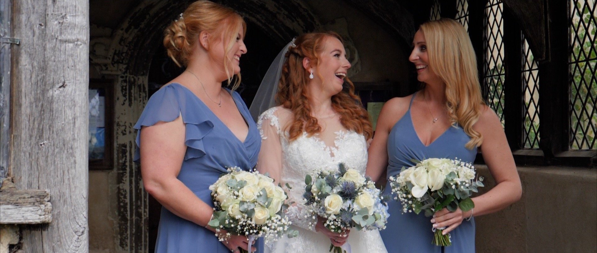 Bride and bridesmaids at chruch in Essex.jpg