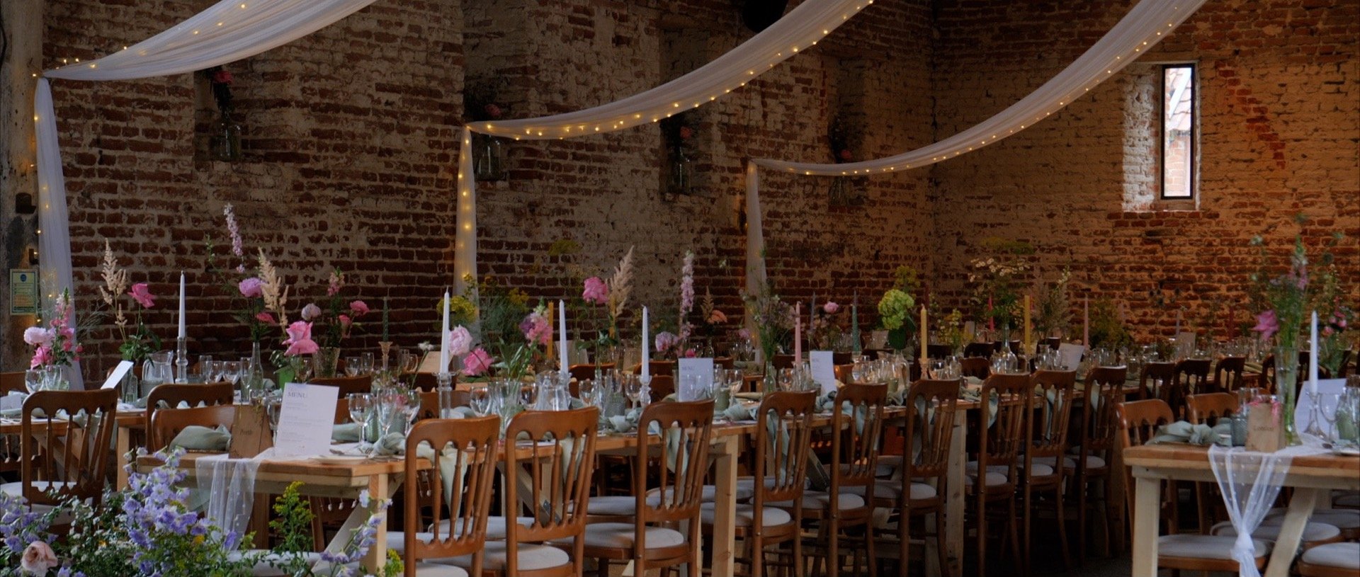 Great Lodge wedding venue - Wedding breakfast barn - beautiful video - 3 Cheers Media.jpg