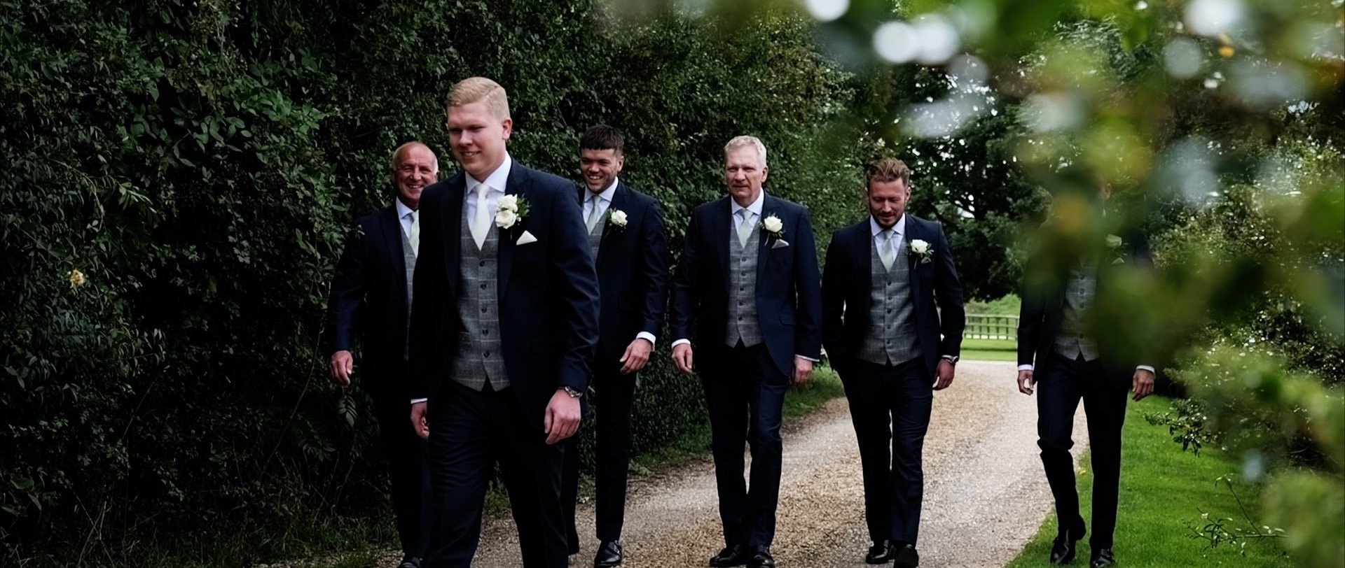 3 Cheers Media - Apton Hall Wedding Video - Groomsmen walk.jpg
