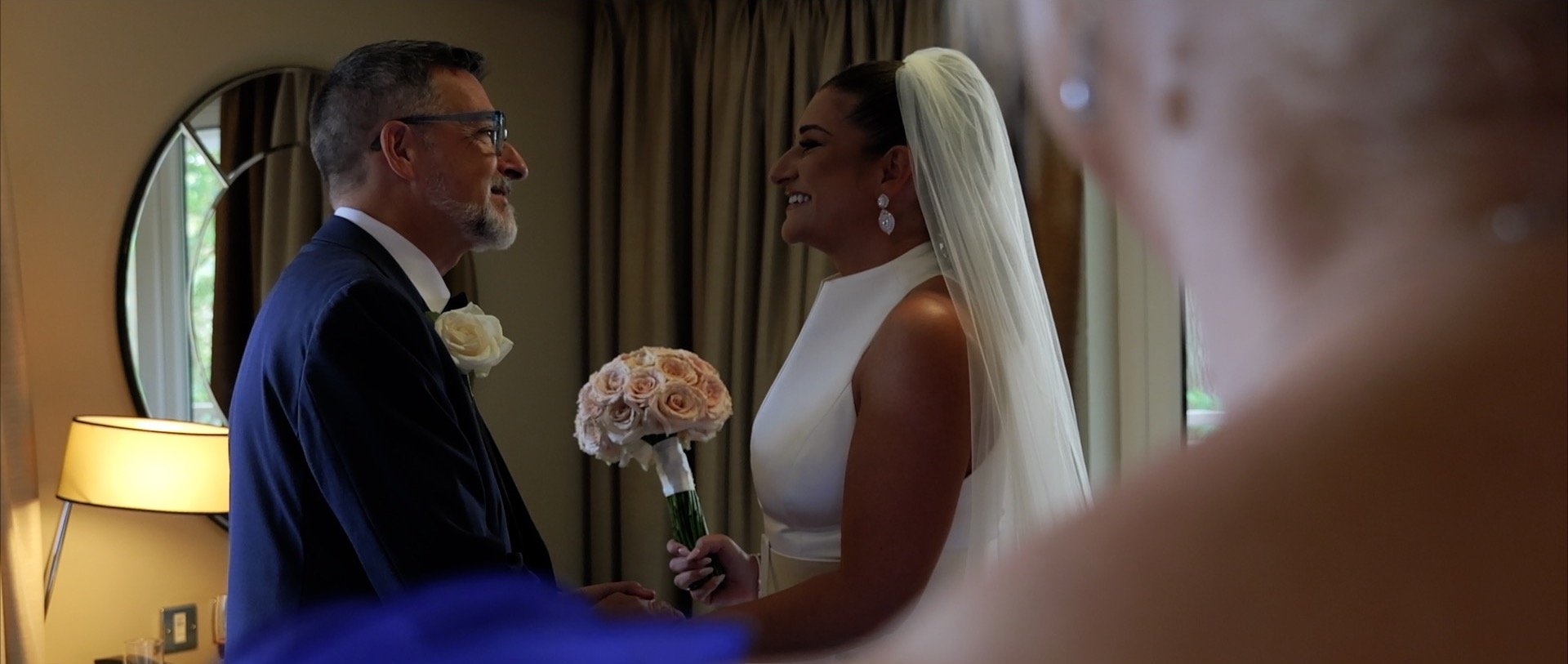 Sopwell House wedding videography - 3 Cheers Media - Father reactions bridal reveal.jpg