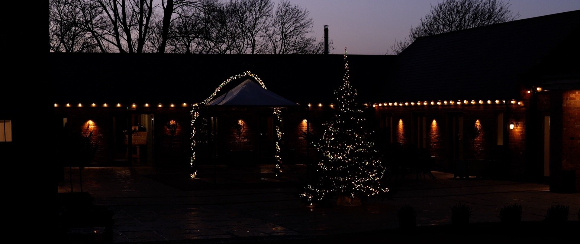 Apton Hall Wedding Videography - 3 Cheers Media - Christmas Tree and Lights.jpg