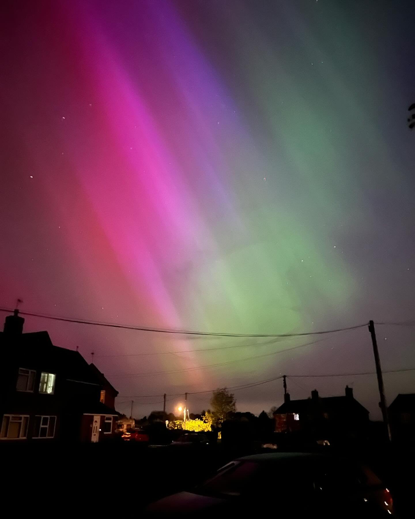 Current view in Buckinghamshire. Can&rsquo;t believe it. I&rsquo;ve been to Iceland and Norway and never seen the Northern Lights. This is awesome