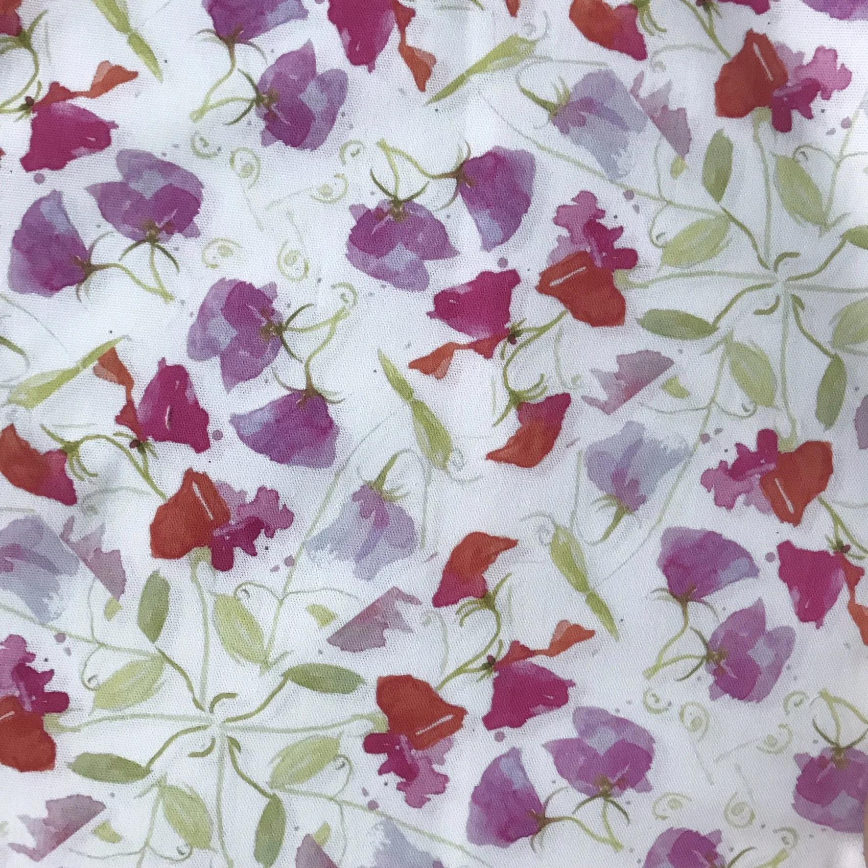 Sweet peas tea towel